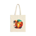 Tropical Sunset Tote Bag, Beach Canvas Tote, Summer Palm Tree Bag, Aesthetic Beach Bag