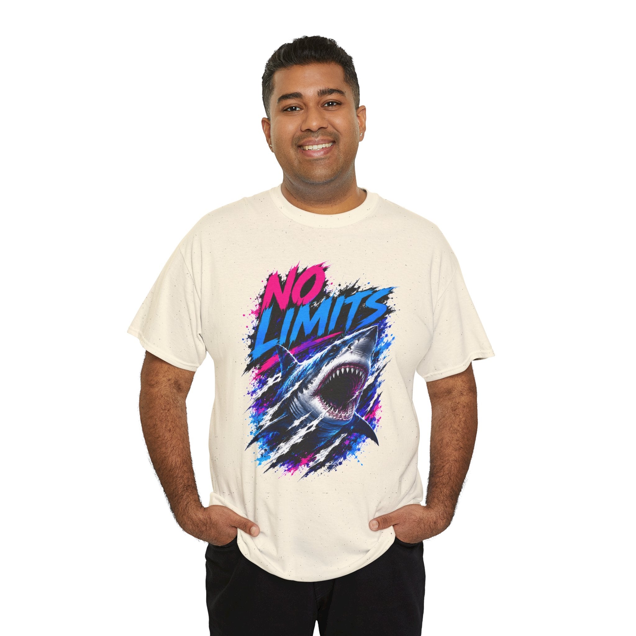 No Limits Shark T-Shirt | Great White Shark Graphic Tee | Unisex Streetwear Shirt | Ocean Lover Gift | Bold Shark Art Tee