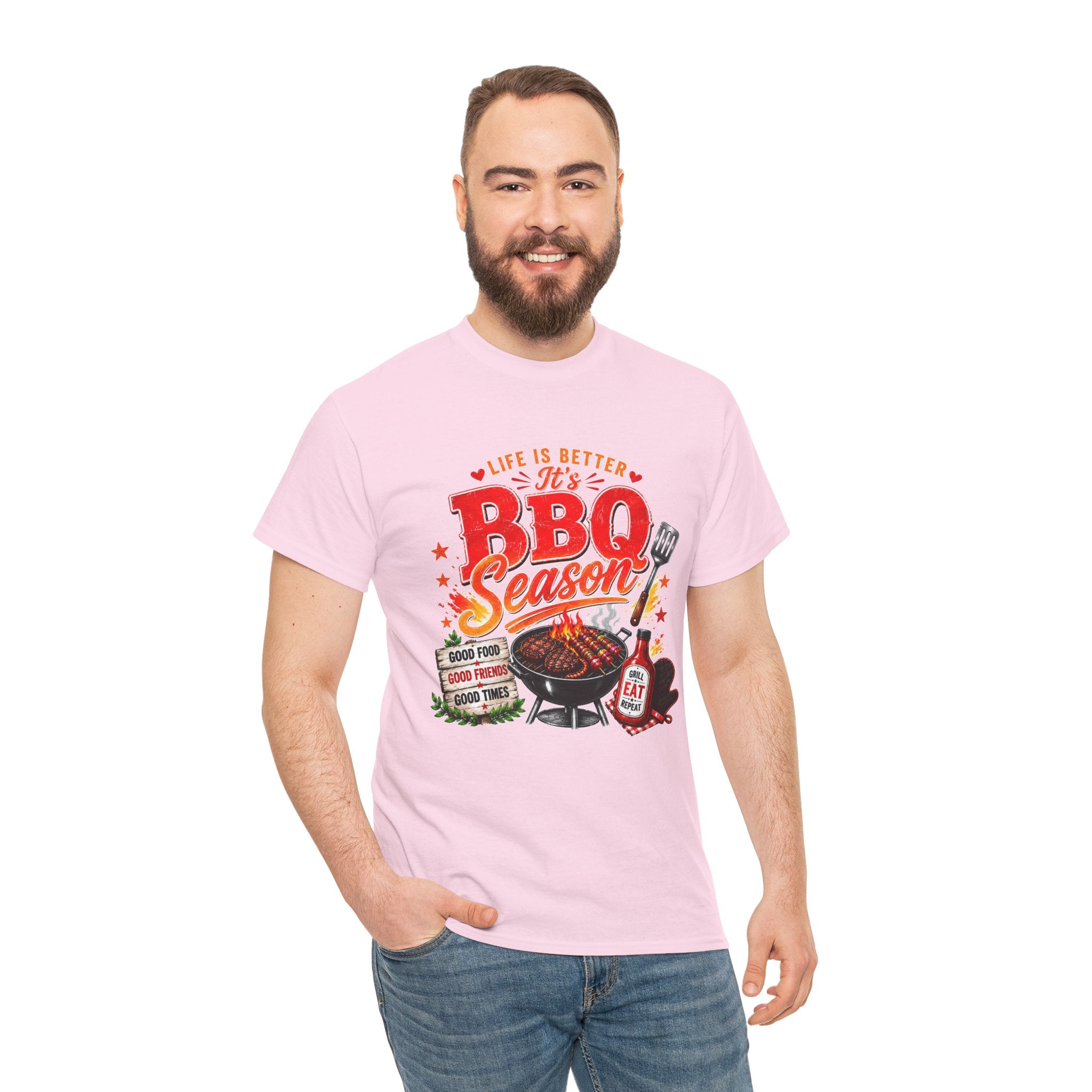 BBQ Season T-Shirt | Life Is Better It's BBQ Season Tee | Funny Grill Shirt | Summer Cookout Shirt | Barbecue Lover Gift | Backyard BBQ Tee