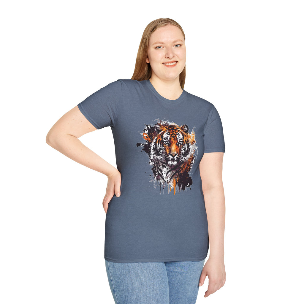 Tiger Graphic T-Shirt, Tiger Head Shirt, Wild Tiger Tee, Wildlife Animal Shirt, Artistic Tiger Portrait Tee