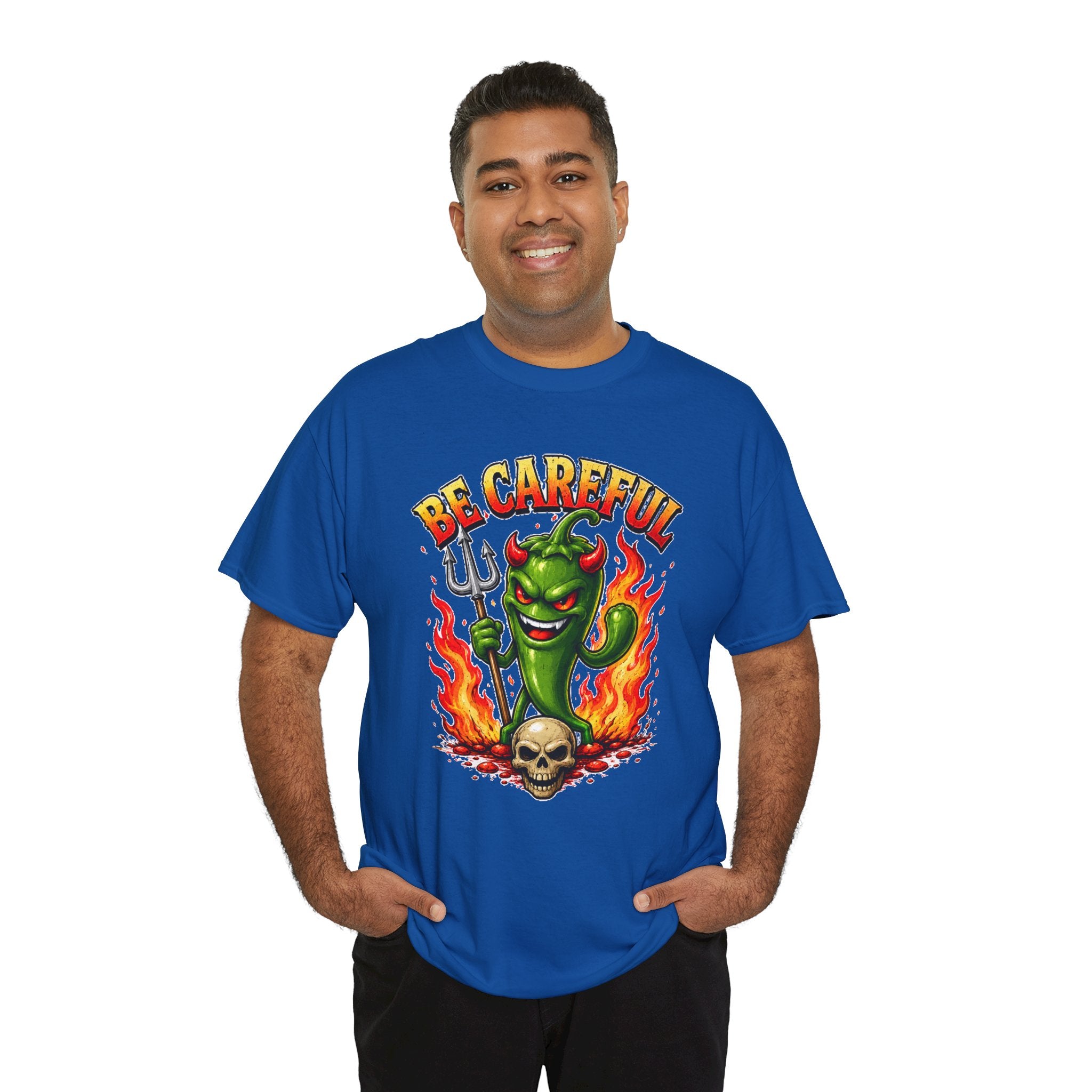 Be Careful Devil Pepper Shirt, Funny Spicy Pepper T-Shirt, Hot Chili Graphic Tee, Retro Tattoo Style Unisex Gift