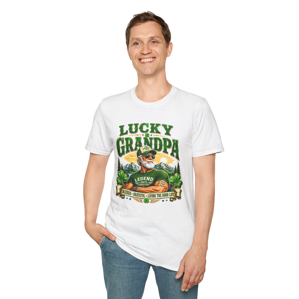 Lucky Grandpa T-Shirt | Funny Grandpa Gift | Vintage Lucky Grandfather Shirt | St. Patrick's Day Tee | Gift for Grandpa | Lucky Irish Tee