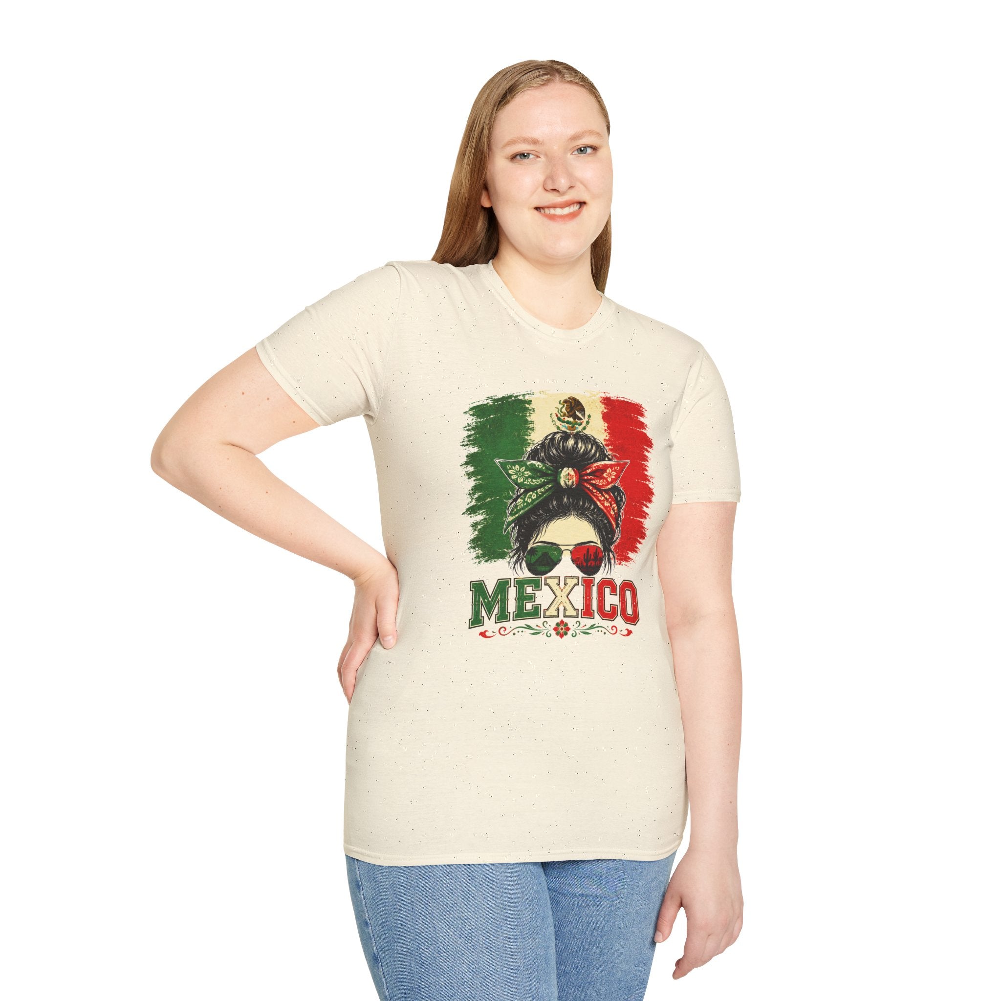 Mexico Messy Bun T-Shirt, Mexican Pride Shirt, Mexico Flag Graphic Tee, Cinco De Mayo Shirt, Latina Gift for Women