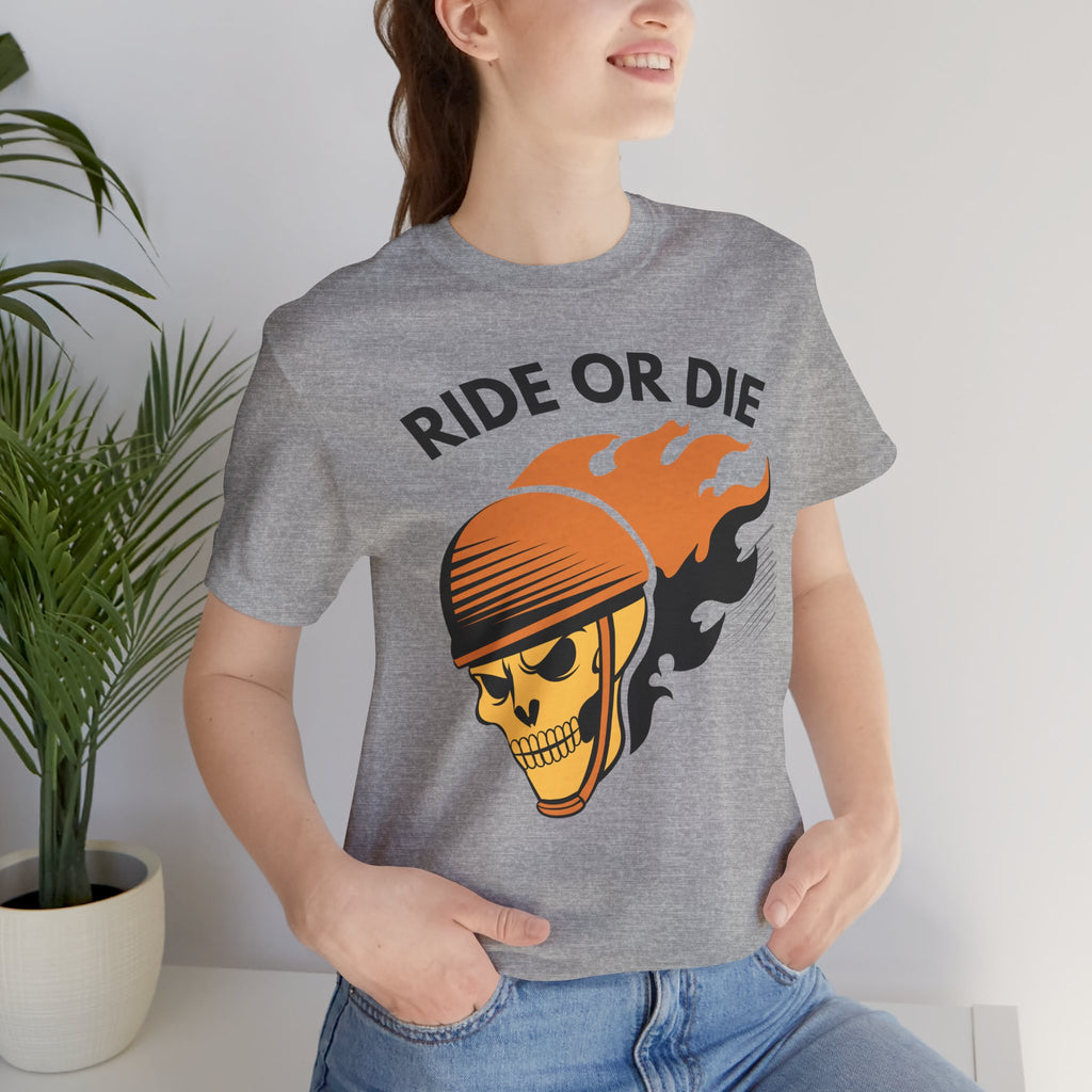 Ride or Die Skull Helmet T-Shirt | Biker Graphic Tee for Men | Vintage Motorcycle Shirt