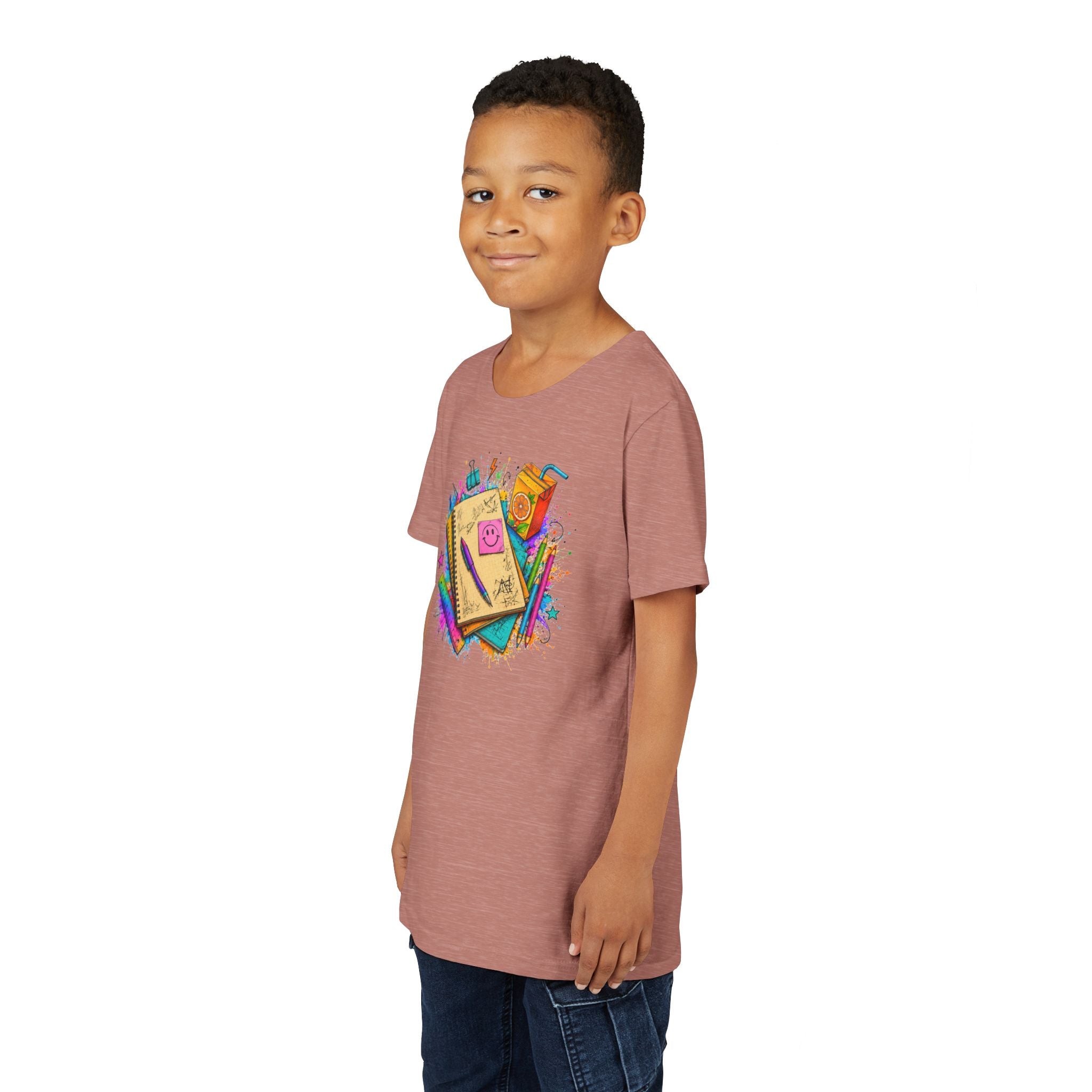 Kids Back to School T‑Shirt — Colorful Notebooks & Pencil Design