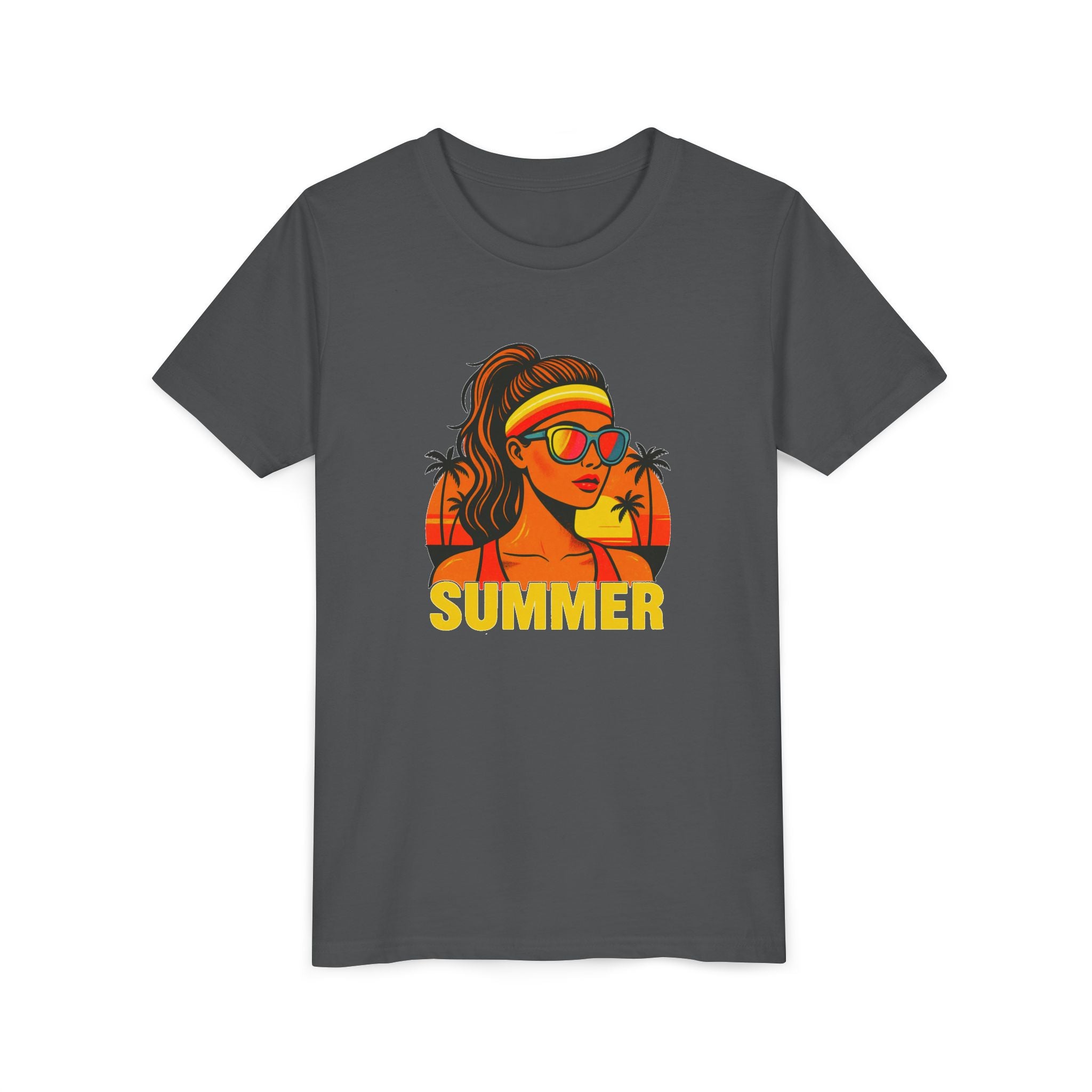 Girls Summer Graphic Tee | Retro Sunshine Youth Shirt | Cute Vacation T-Shirt