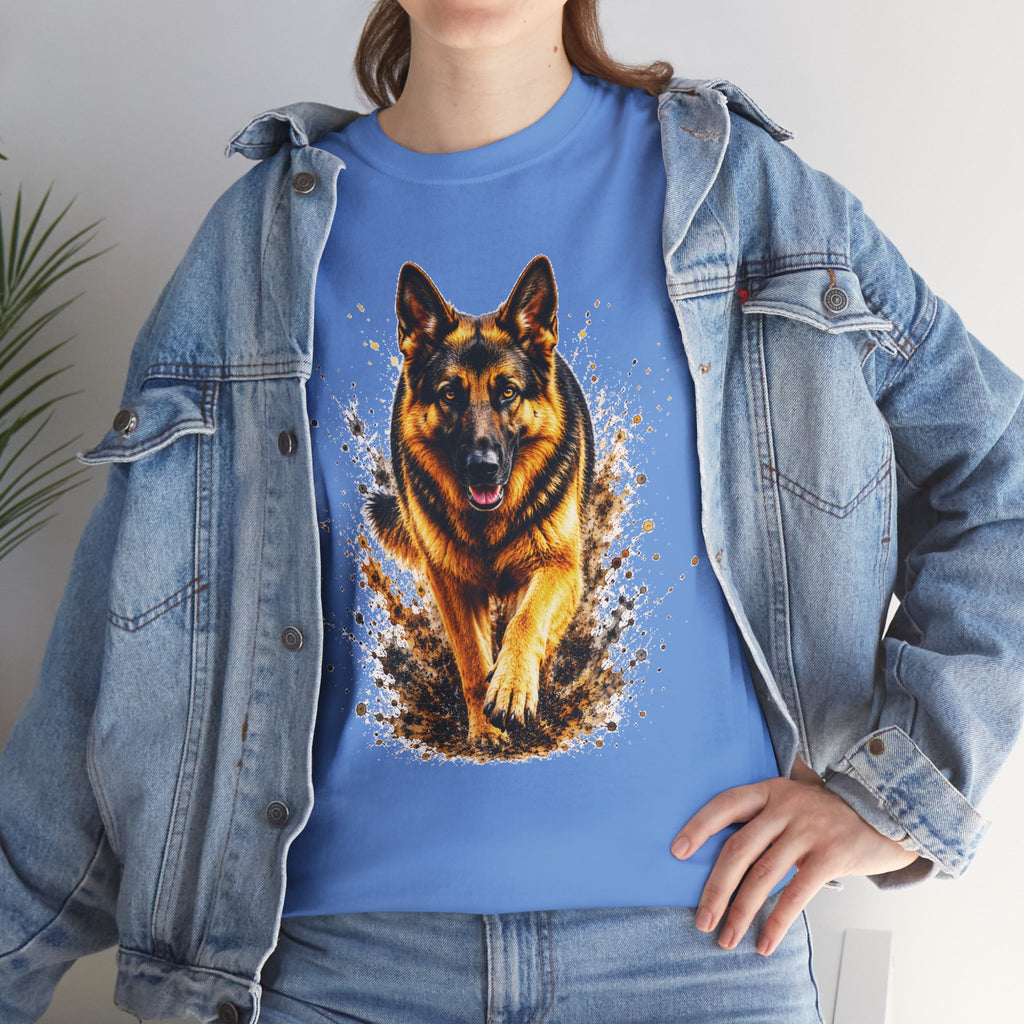 German Shepherd Running T-Shirt, German Shepherd Graphic Tee, Dog Lover Shirt, Unisex German Shepherd Tee, Gift for Dog Owner, K9 Animal Shirt