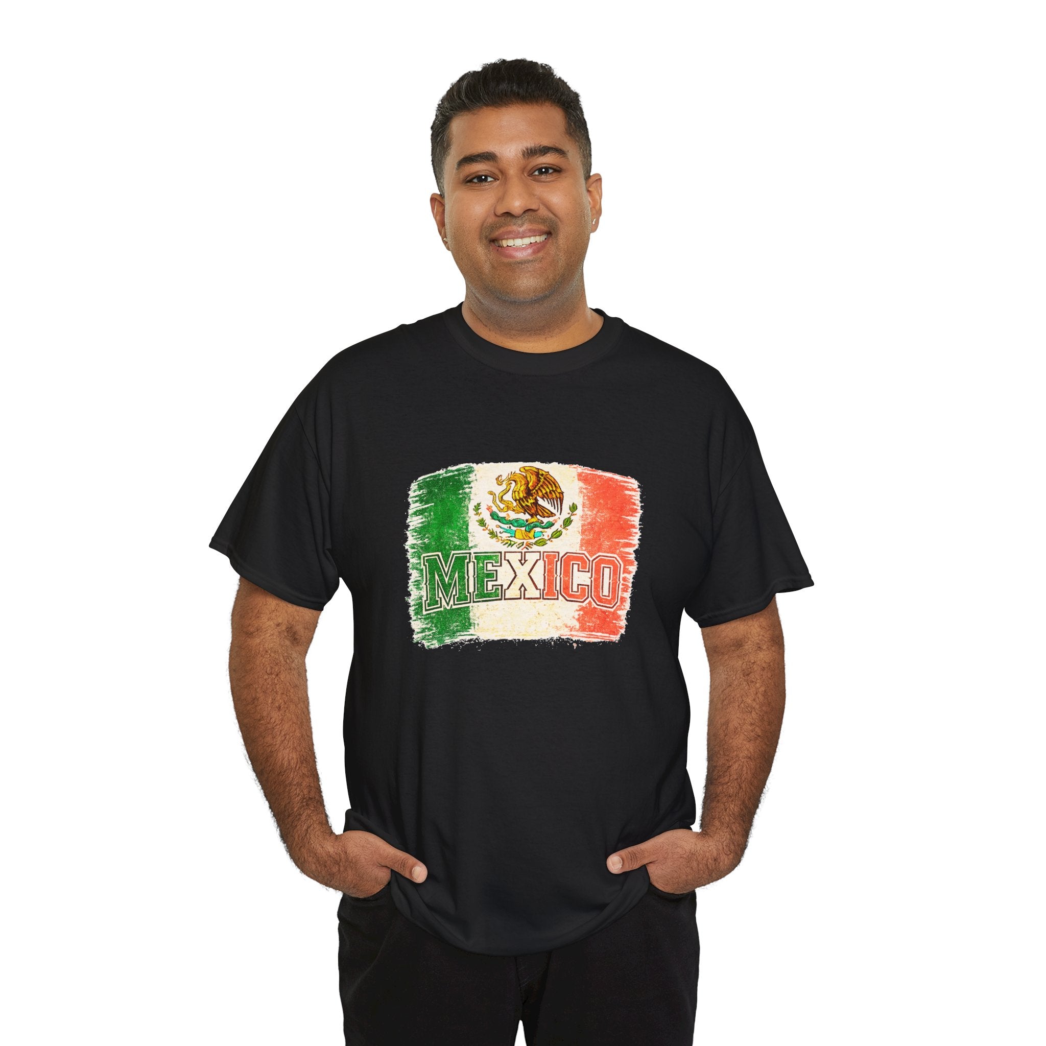 Mexico Flag Vintage T-Shirt — Distressed Mexican Emblem Tee