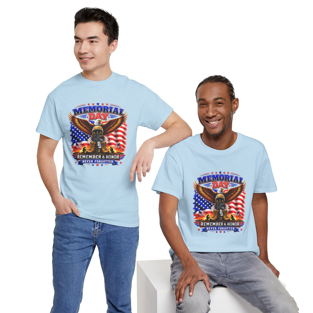 Memorial Day Shirt, Patriotic Eagle T-Shirt, Remember & Honor Tee, American Flag Graphic Shirt, Military Tribute Gift