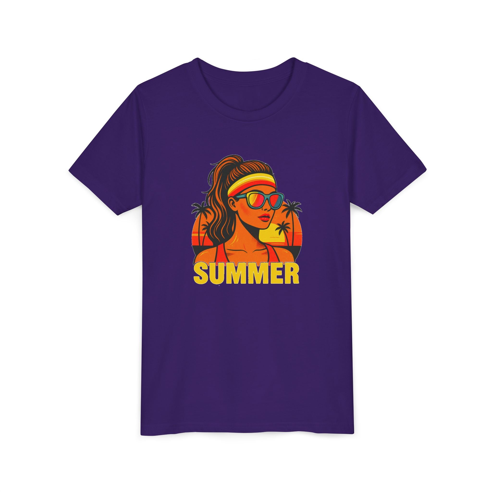 Girls Summer Graphic Tee | Retro Sunshine Youth Shirt | Cute Vacation T-Shirt