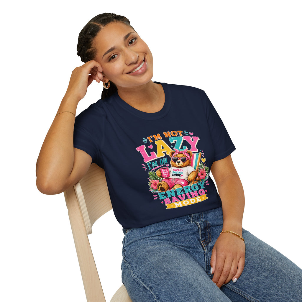 Funny Sloth Shirt, I'm Not Lazy I'm On Energy Saving Mode Tee, Cute Animal Graphic T-Shirt