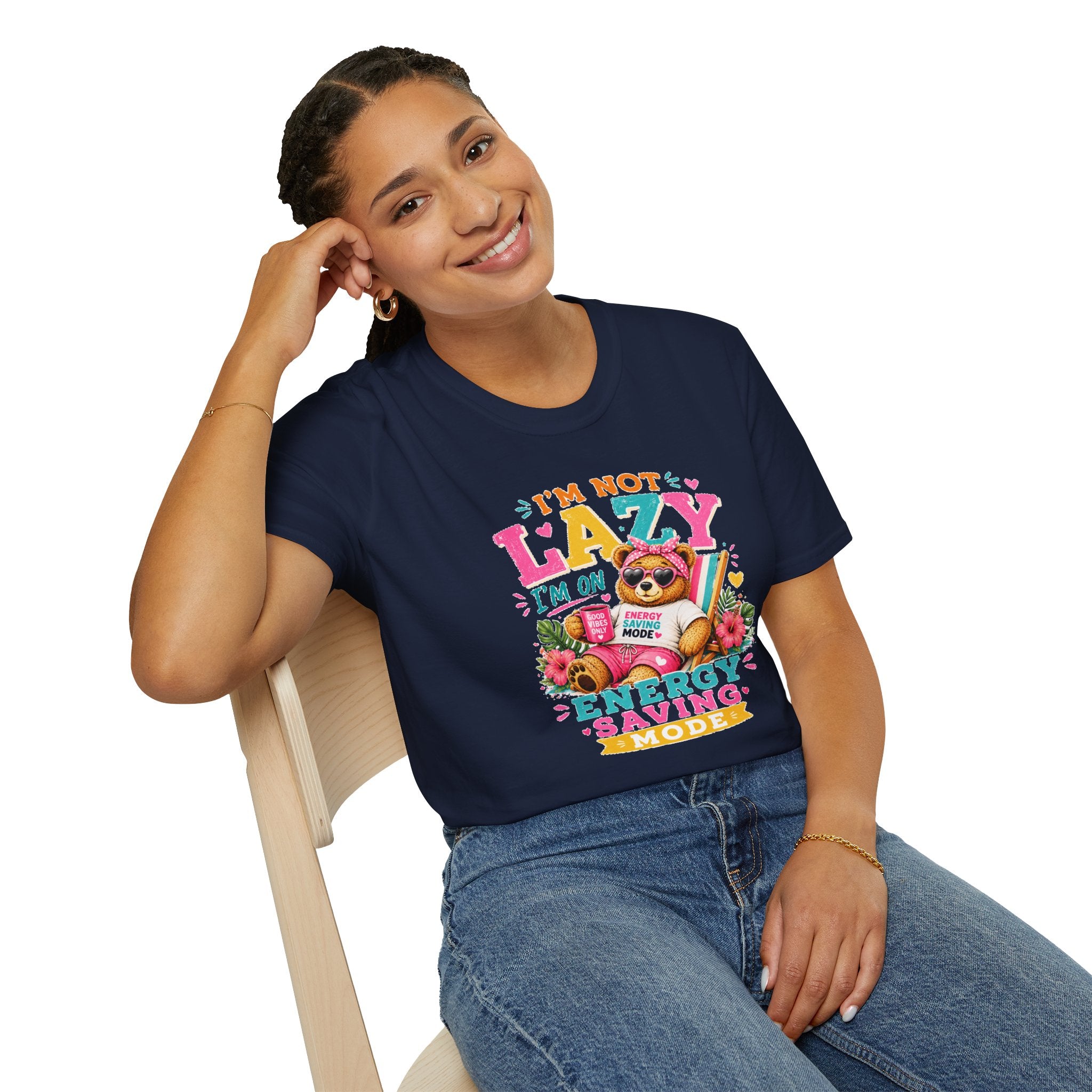 Funny Sloth Shirt, I'm Not Lazy I'm On Energy Saving Mode Tee, Cute Animal Graphic T-Shirt