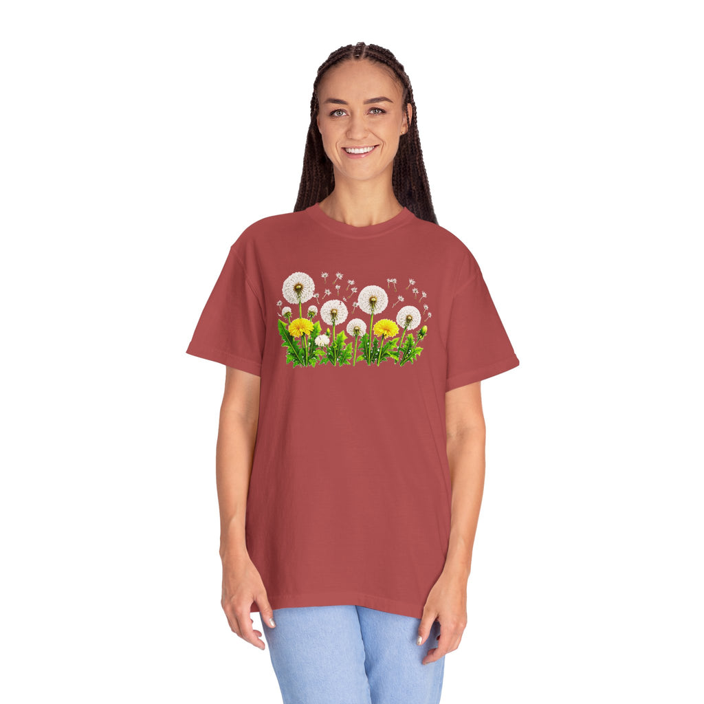 Dandelion Flower Shirt, Wildflower T-Shirt for Women, Botanical Graphic Tee, Spring Garden Shirt, Comfort Colors 1717
