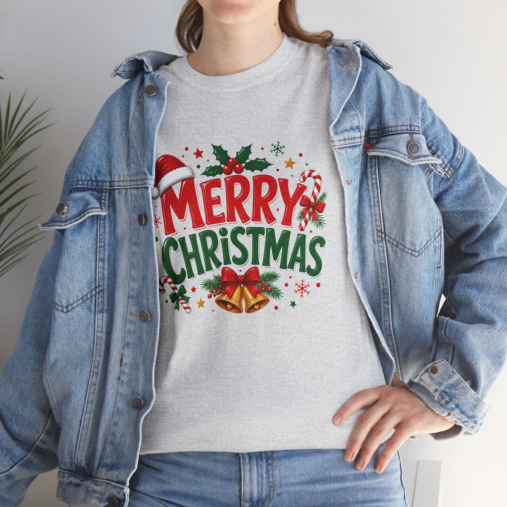 Merry Christmas Shirt, Christmas Graphic Tee, Santa Hat T-Shirt, Holiday Party Shirt, Xmas Gift for Men Women