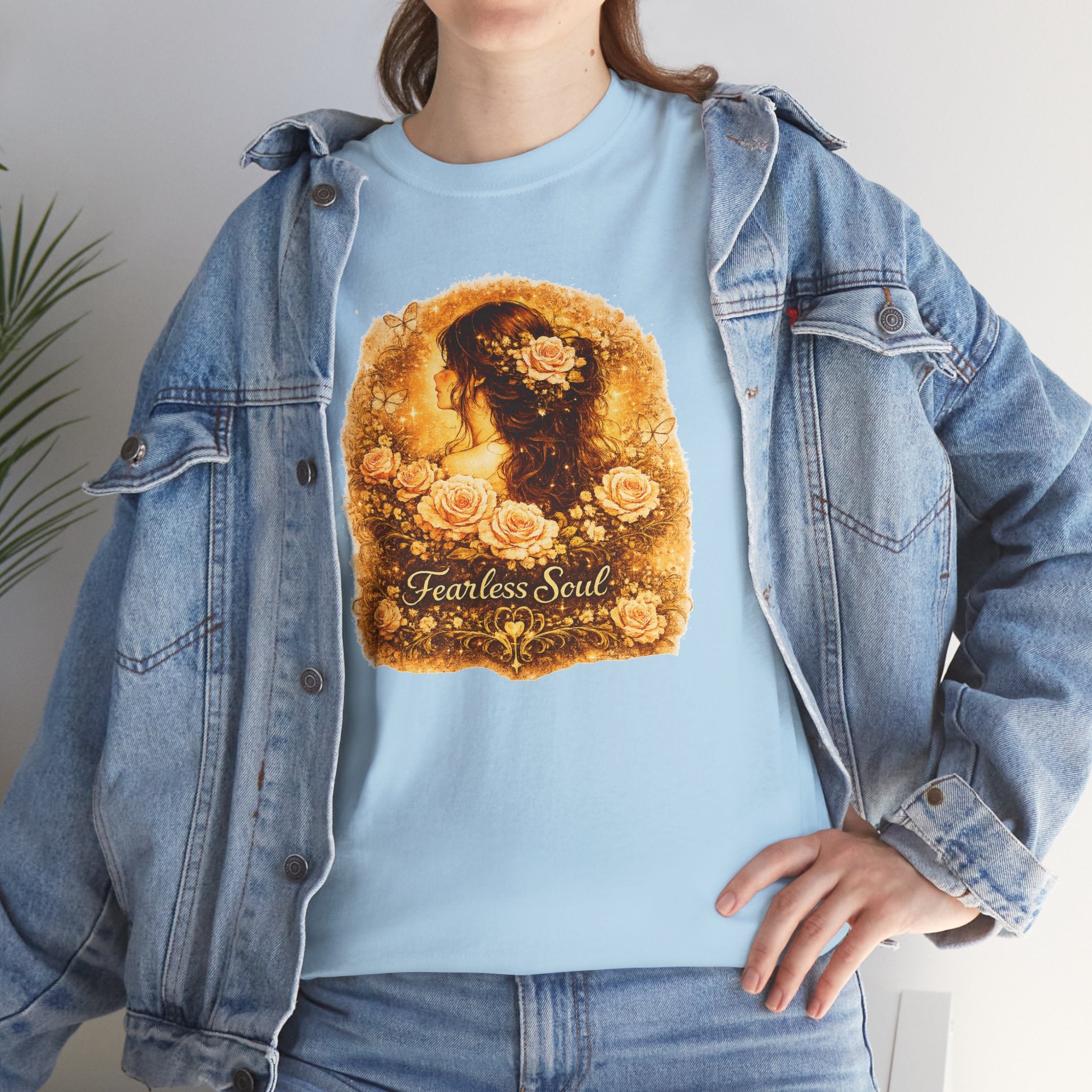 Fearless Soul Shirt, Vintage Floral Woman Tee, Feminine Aesthetic T-Shirt, Boho Graphic Tee, Cottagecore Shirt, Romantic Floral Shirt