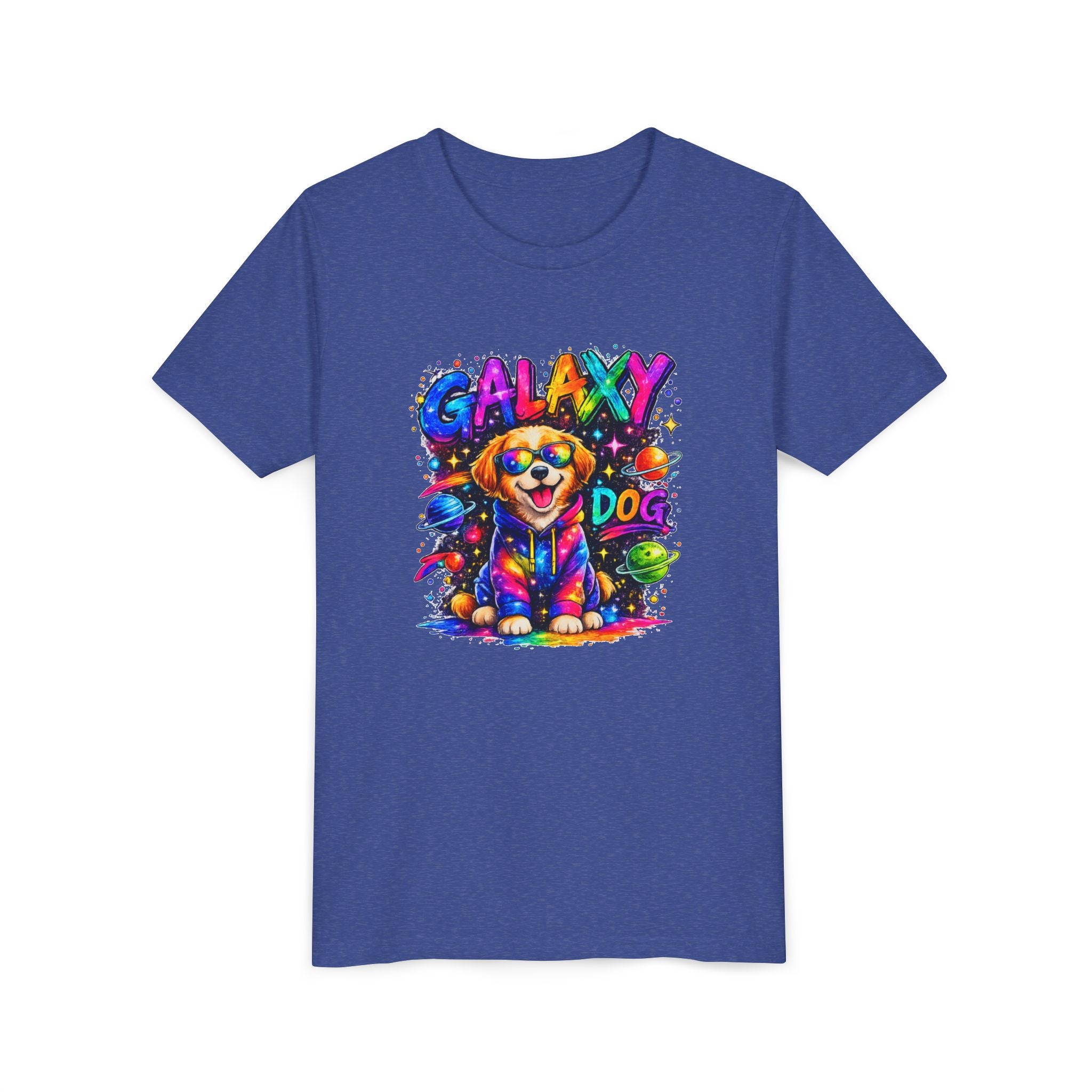 Galaxy Dog Youth Shirt, Space Puppy Kids T-Shirt, Colorful Dog Tee for Boys Girls, Rainbow Galaxy Dog Graphic Tee, Cute Gift for Dog Lovers