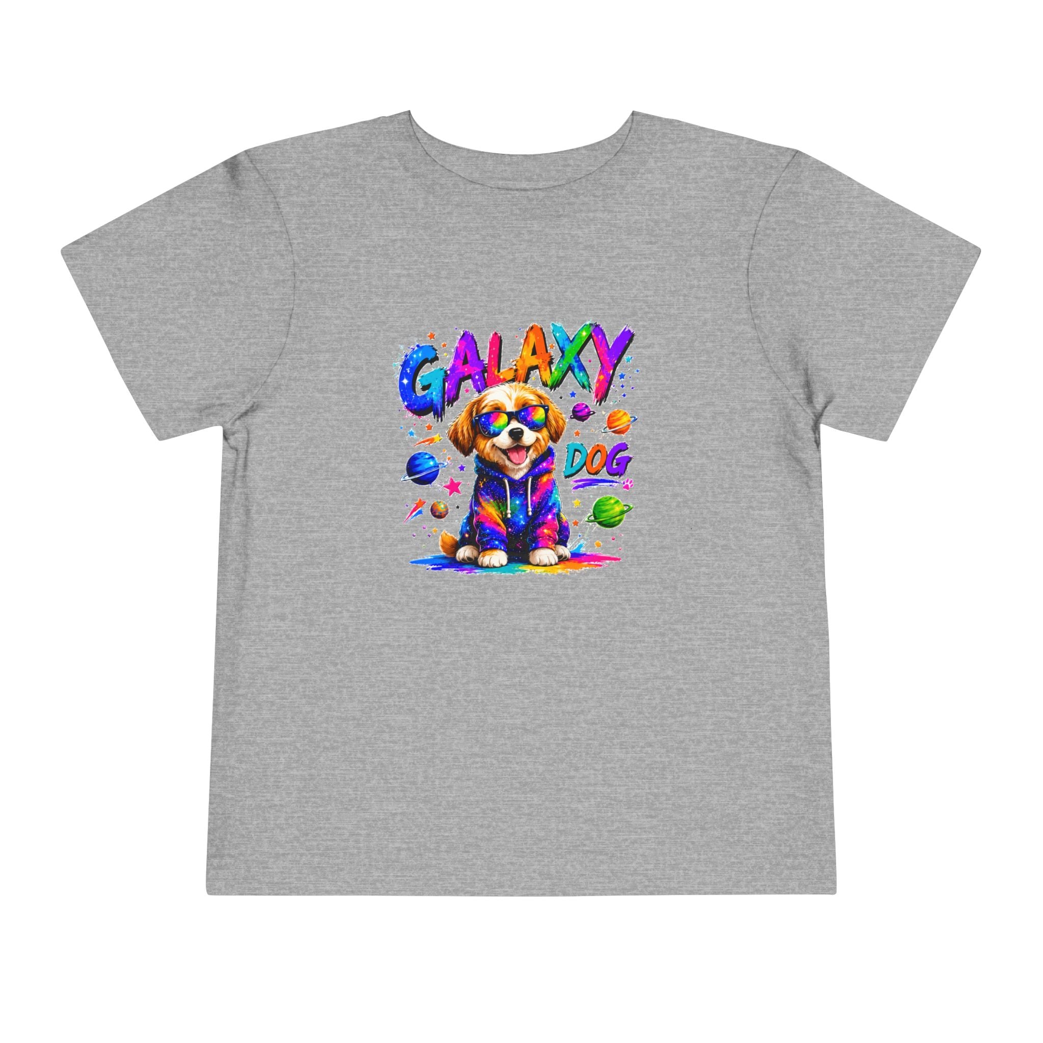 Galaxy Dog Toddler Shirt, Space Puppy Toddler Tee, Colorful Dog Kids Shirt, Cute Galaxy Puppy Tee, Rainbow Space Dog Gift for Boys Girls
