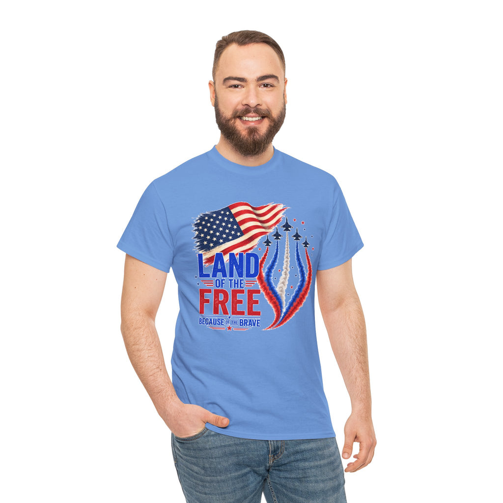 Land of the Free Because of the Brave Shirt, Patriotic 4th of July T-Shirt, USA Flag Tee, American Pride Shirt, Independence Day Gift
