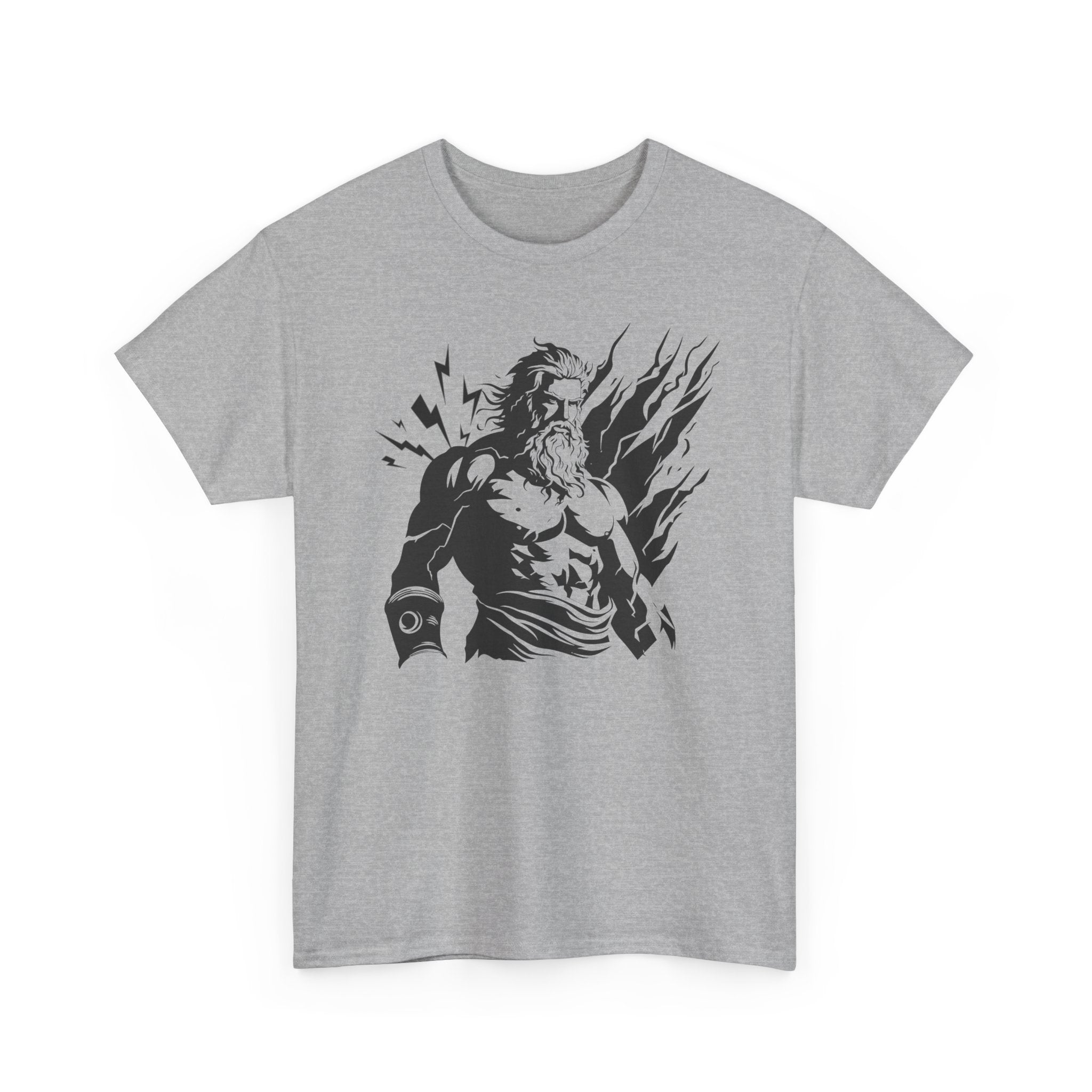 Greek God Zeus Illustration T‑Shirt — Mythic Lightning God Tee