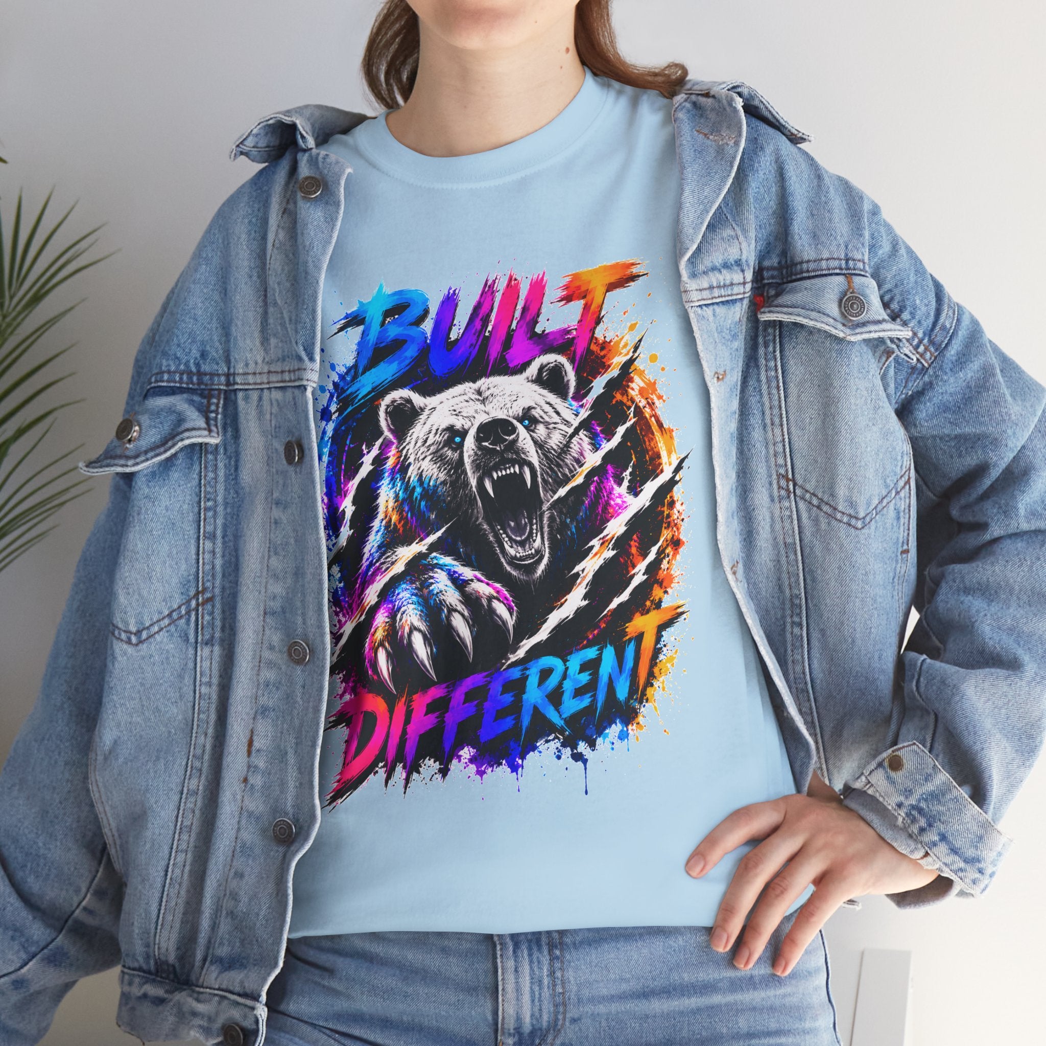 Built Different Bear T-Shirt — Bold Retro Grunge Graphic Tee