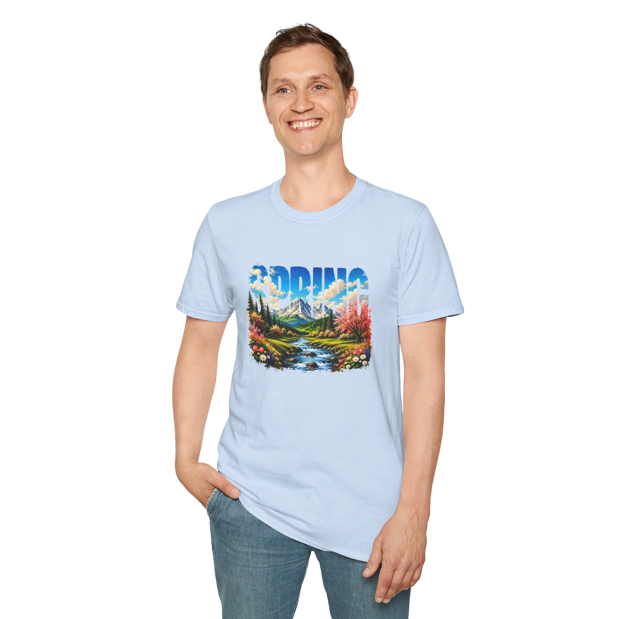 Spring Mountain T Shirt Scenic Landscape Tee