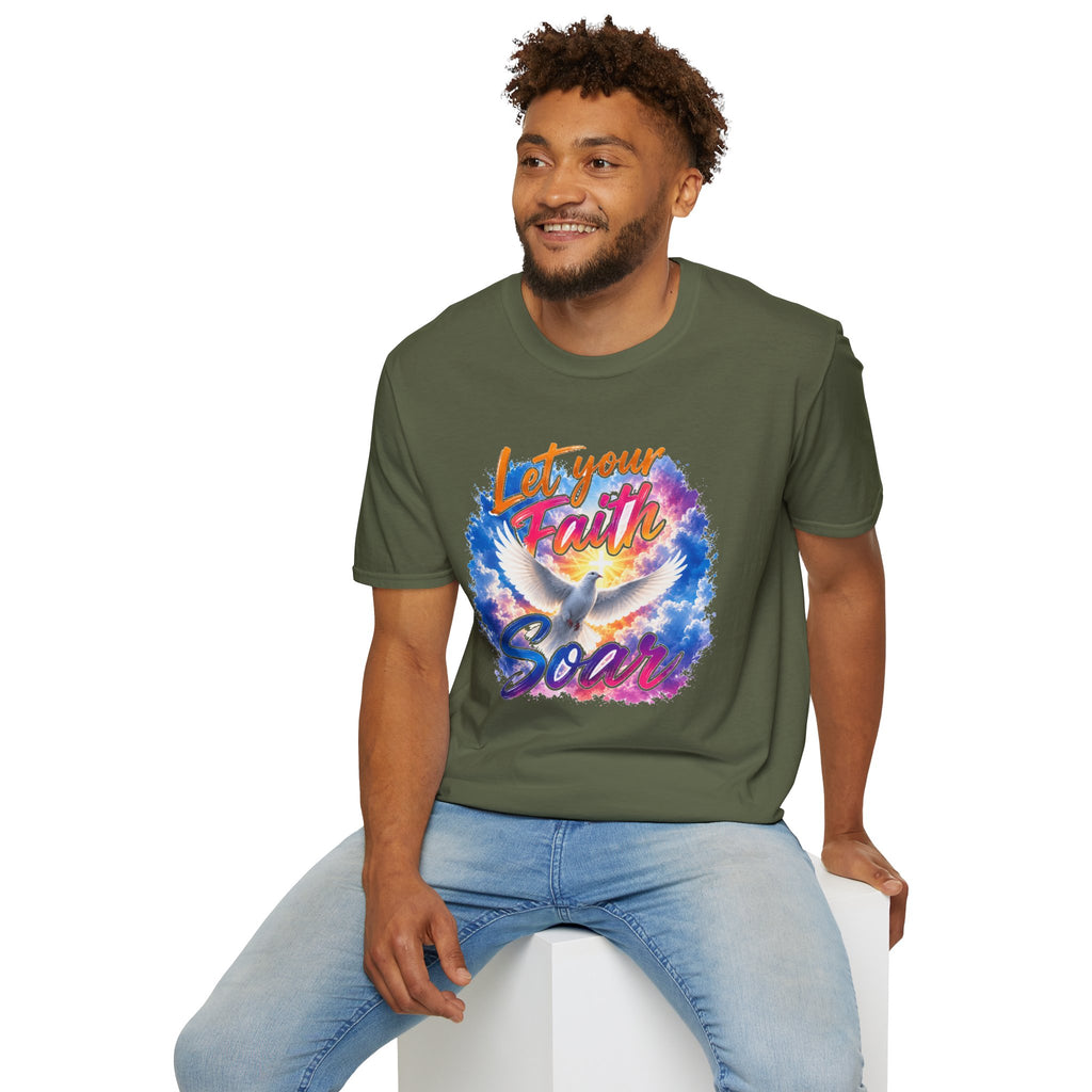 Let Your Faith Soar Christian Dove T-Shirt | Inspirational Faith Tee | Holy Spirit Dove Shirt | Religious Gift for Women & Men