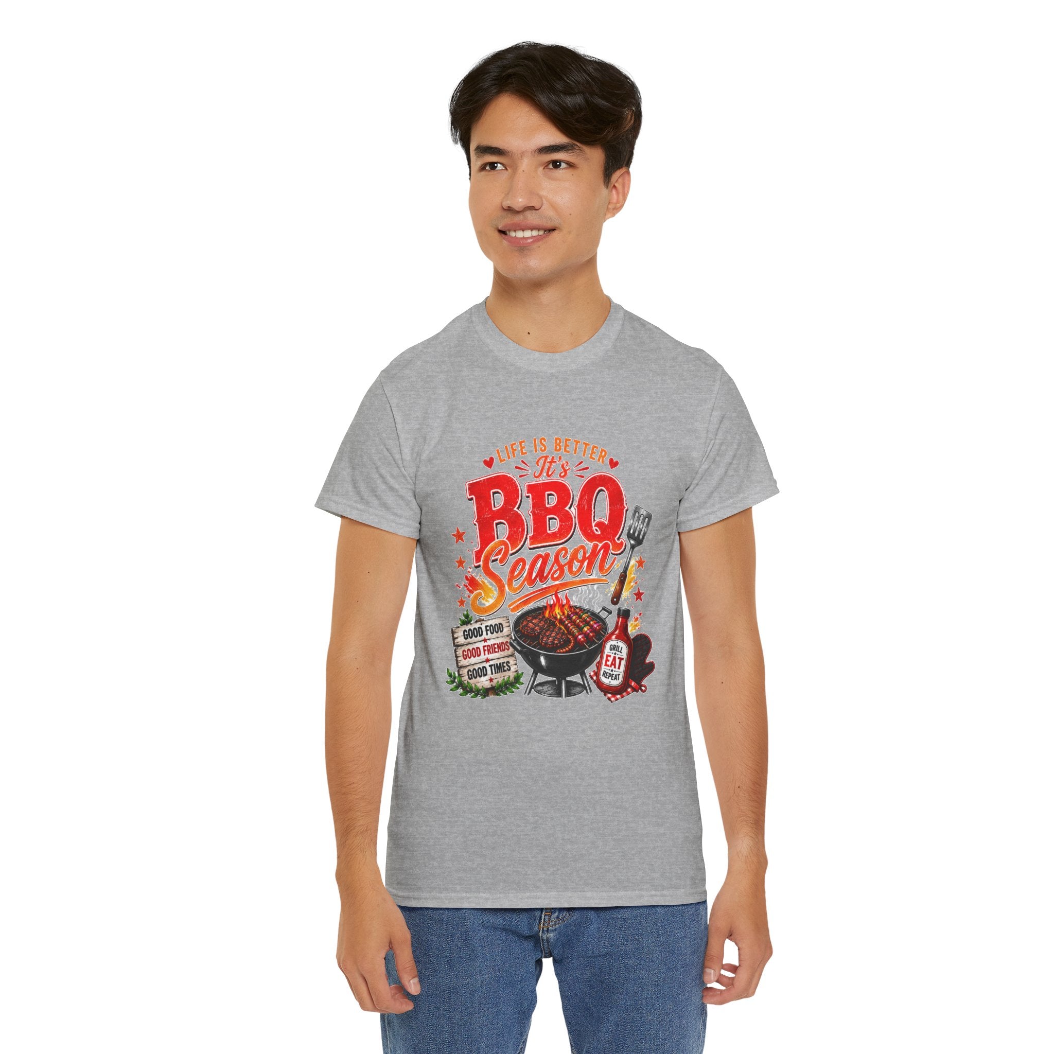 BBQ Season T-Shirt | Life Is Better It's BBQ Season Tee | Funny Grill Shirt | Summer Cookout Shirt | Barbecue Lover Gift | Backyard BBQ Tee