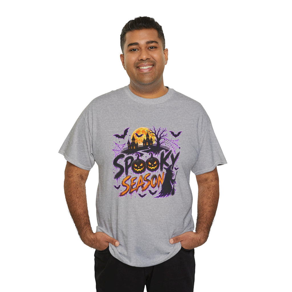 Spooky Season Halloween T-Shirt, Jack O Lantern Pumpkin Tee, Haunted House Graphic Shirt, Unisex Halloween Tee