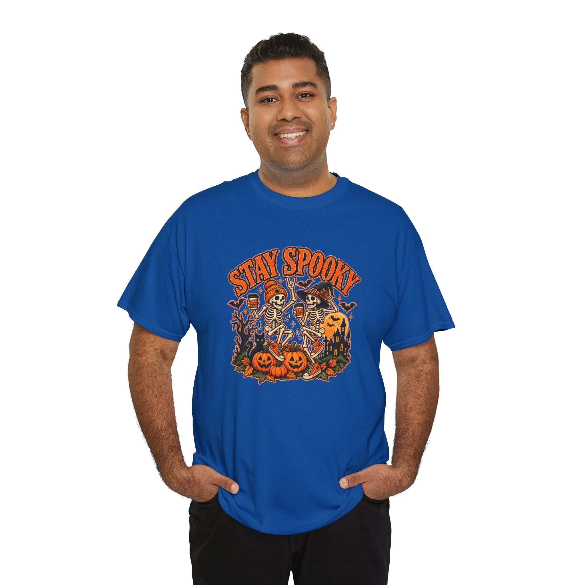 Stay Spooky Halloween Shirt | Dancing Skeleton Pumpkin Graphic Tee