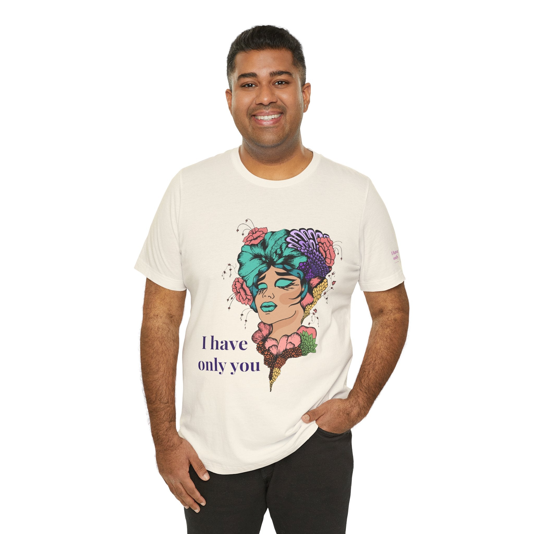 I Have Only You Floral Portrait Tee — Retro Femme Graphic T-Shirt