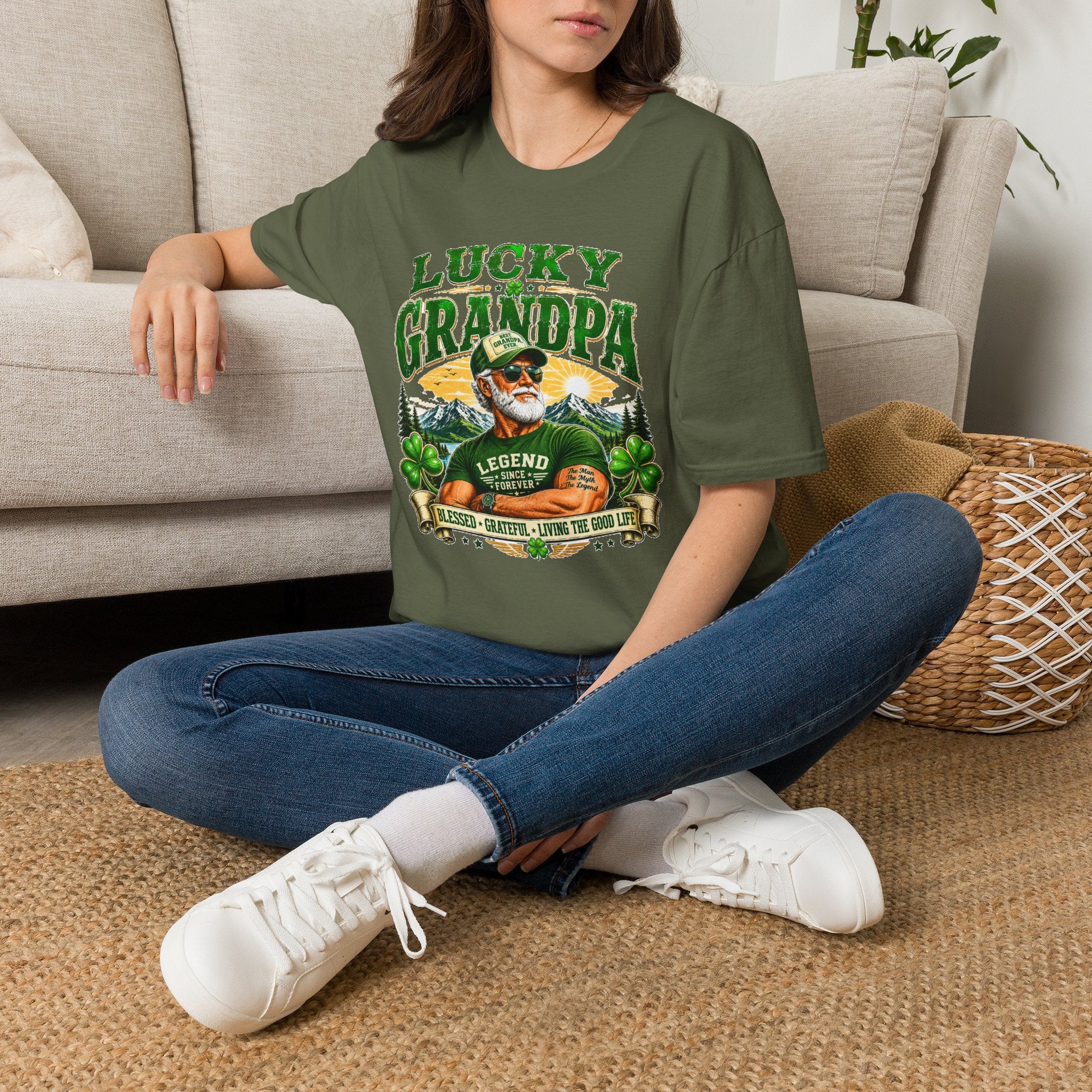 Lucky Grandpa T-Shirt | Funny Grandpa Gift | Vintage Lucky Grandfather Shirt | St. Patrick's Day Tee | Gift for Grandpa | Lucky Irish Tee