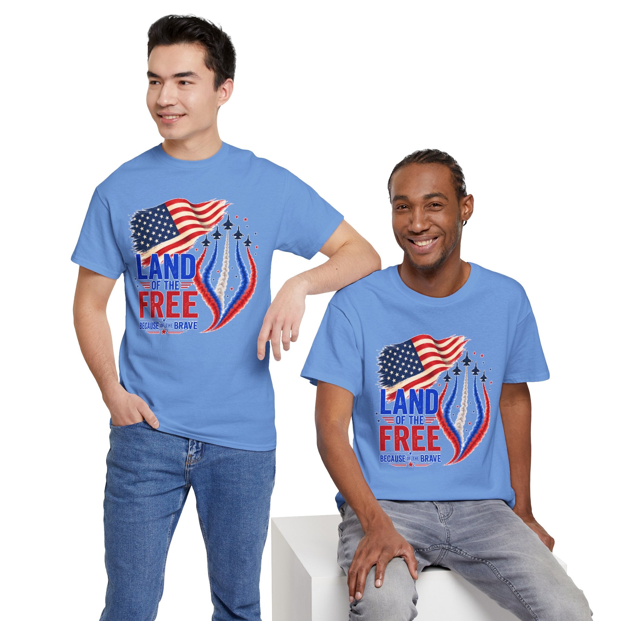 Land of the Free Because of the Brave Shirt, Patriotic 4th of July T-Shirt, USA Flag Tee, American Pride Shirt, Independence Day Gift