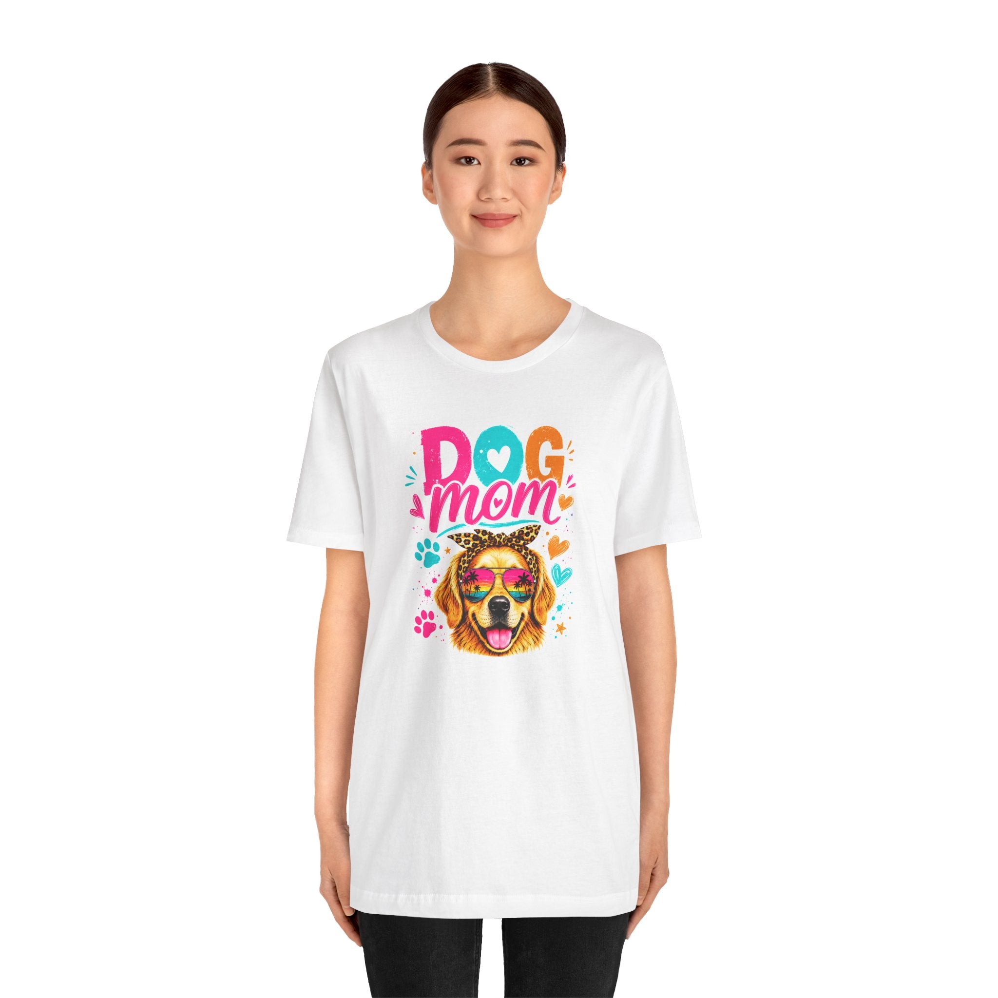 Dog Mom T-Shirt | Golden Retriever Shirt | Funny Dog Mom Gift | Colorful Retro Dog Lover Tee | Unisex Graphic T-Shirt