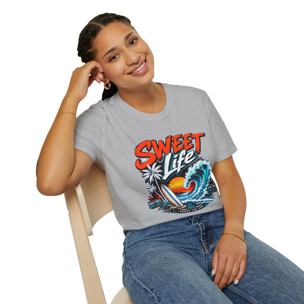 Vintage Beach T-Shirt, Sweet Life Surf Tee, Coastal Summer Graphic Shirt