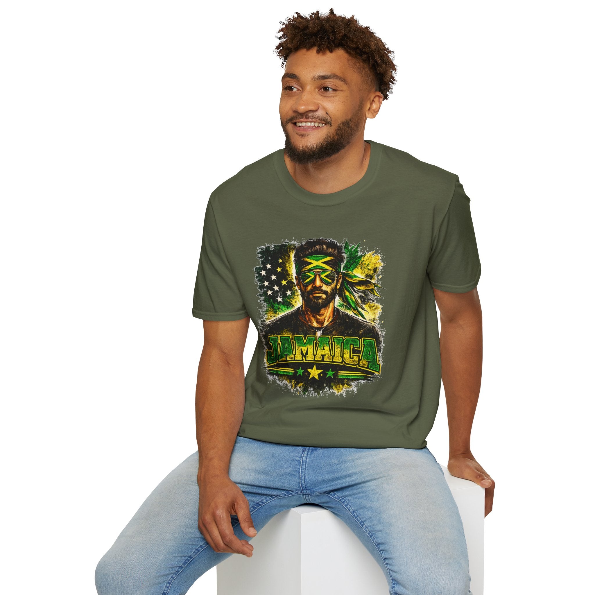 Jamaican Flag Portrait T-Shirt — Reggae Vibe Graphic Tee