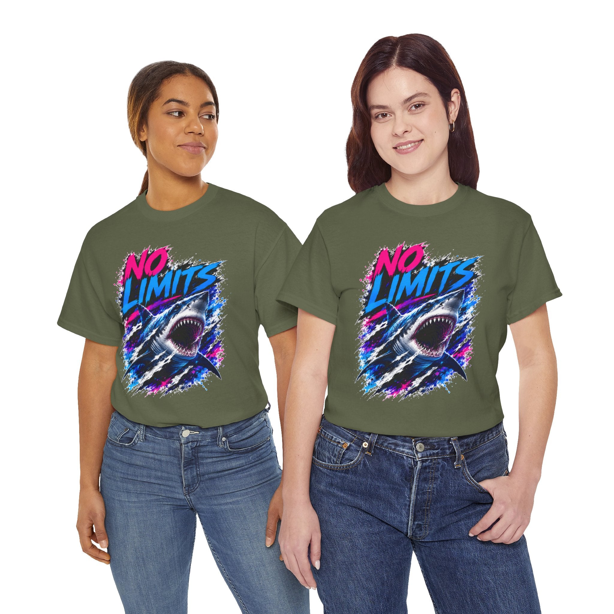 No Limits Shark T-Shirt | Great White Shark Graphic Tee | Unisex Streetwear Shirt | Ocean Lover Gift | Bold Shark Art Tee
