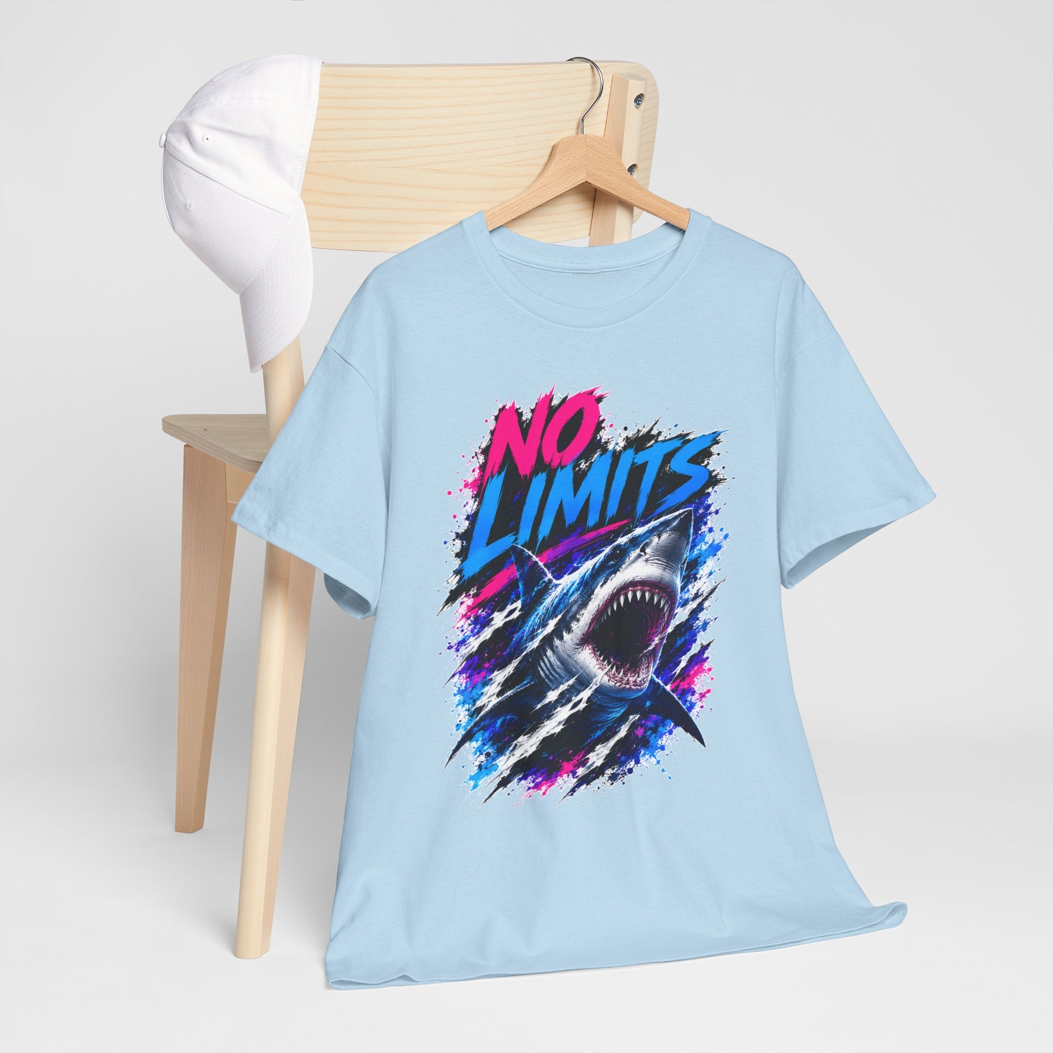 No Limits Shark T-Shirt | Great White Shark Graphic Tee | Unisex Streetwear Shirt | Ocean Lover Gift | Bold Shark Art Tee