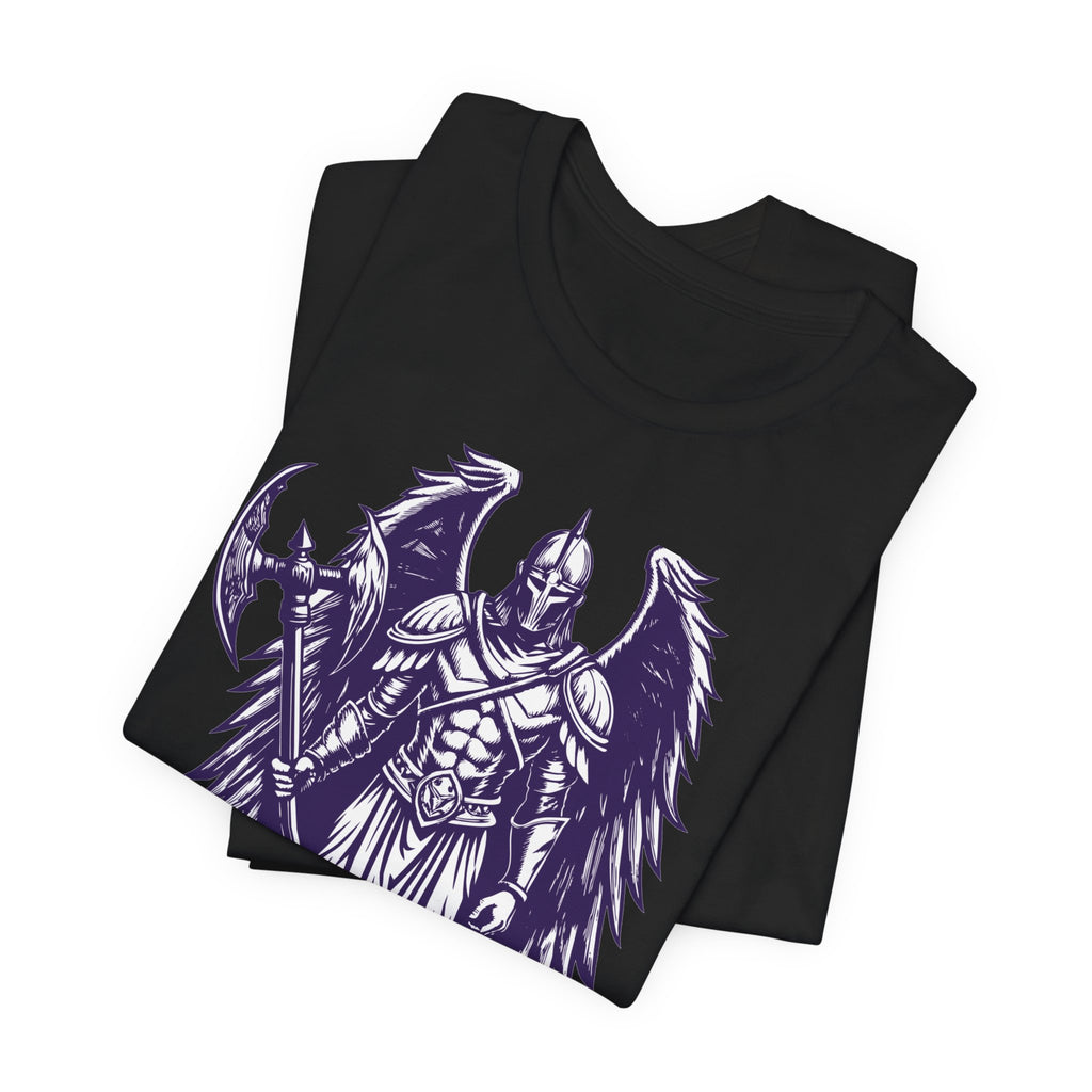 Fallen Angel Warrior T-Shirt | Gothic Fantasy Winged Knight Tee