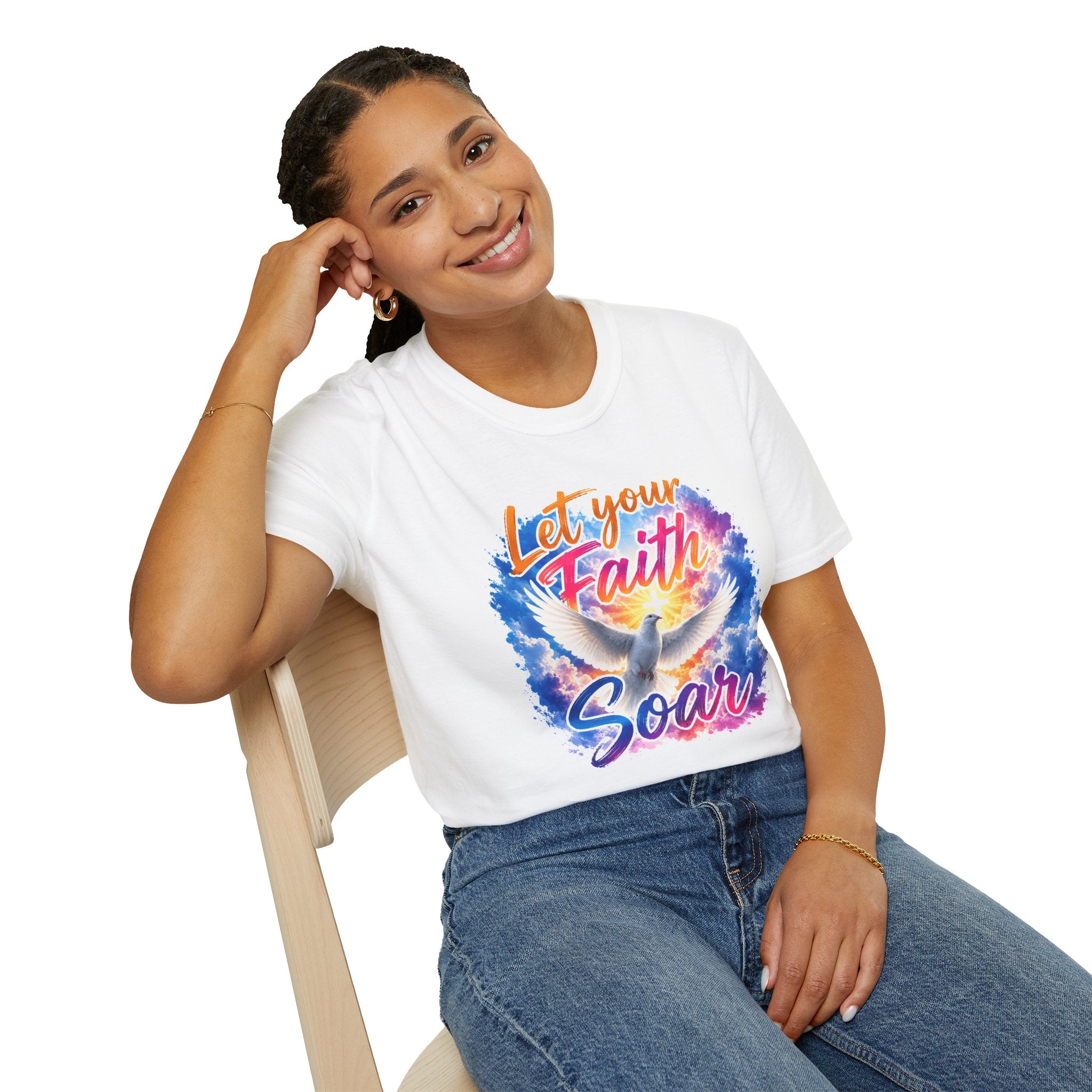 Let Your Faith Soar Christian Dove T-Shirt | Inspirational Faith Tee | Holy Spirit Dove Shirt | Religious Gift for Women & Men