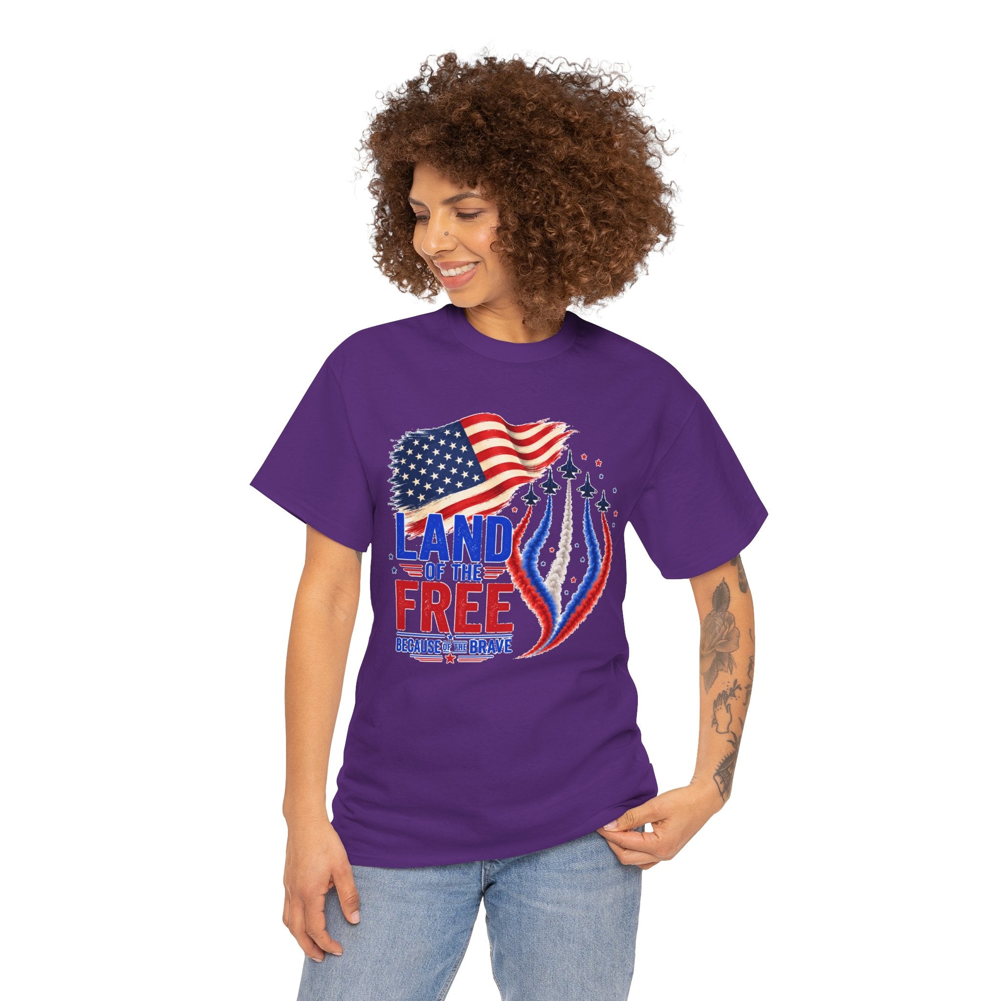 Land of the Free Because of the Brave Shirt, Patriotic 4th of July T-Shirt, USA Flag Tee, American Pride Shirt, Independence Day Gift