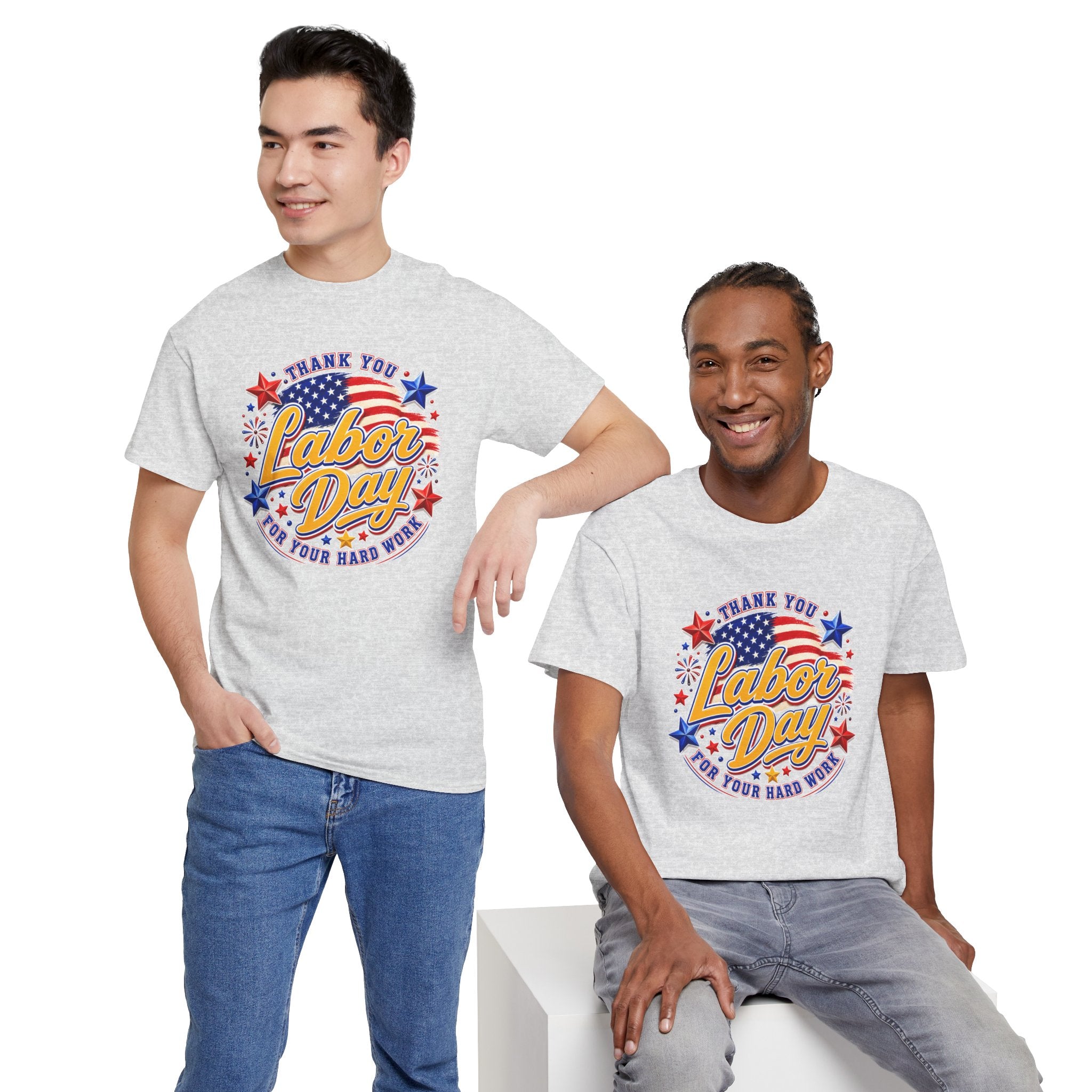 Labor Day T-Shirt — "Thank You Labor Day For Your Hard Work" Patriotic Holiday Tee