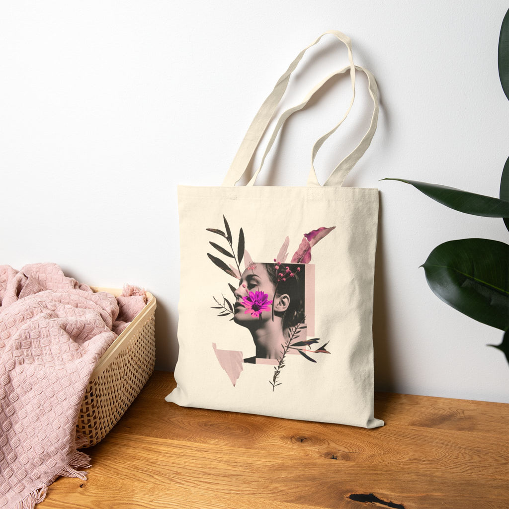 Aesthetic Floral Canvas Tote Bag 🌸 Trendy Everyday Bag
