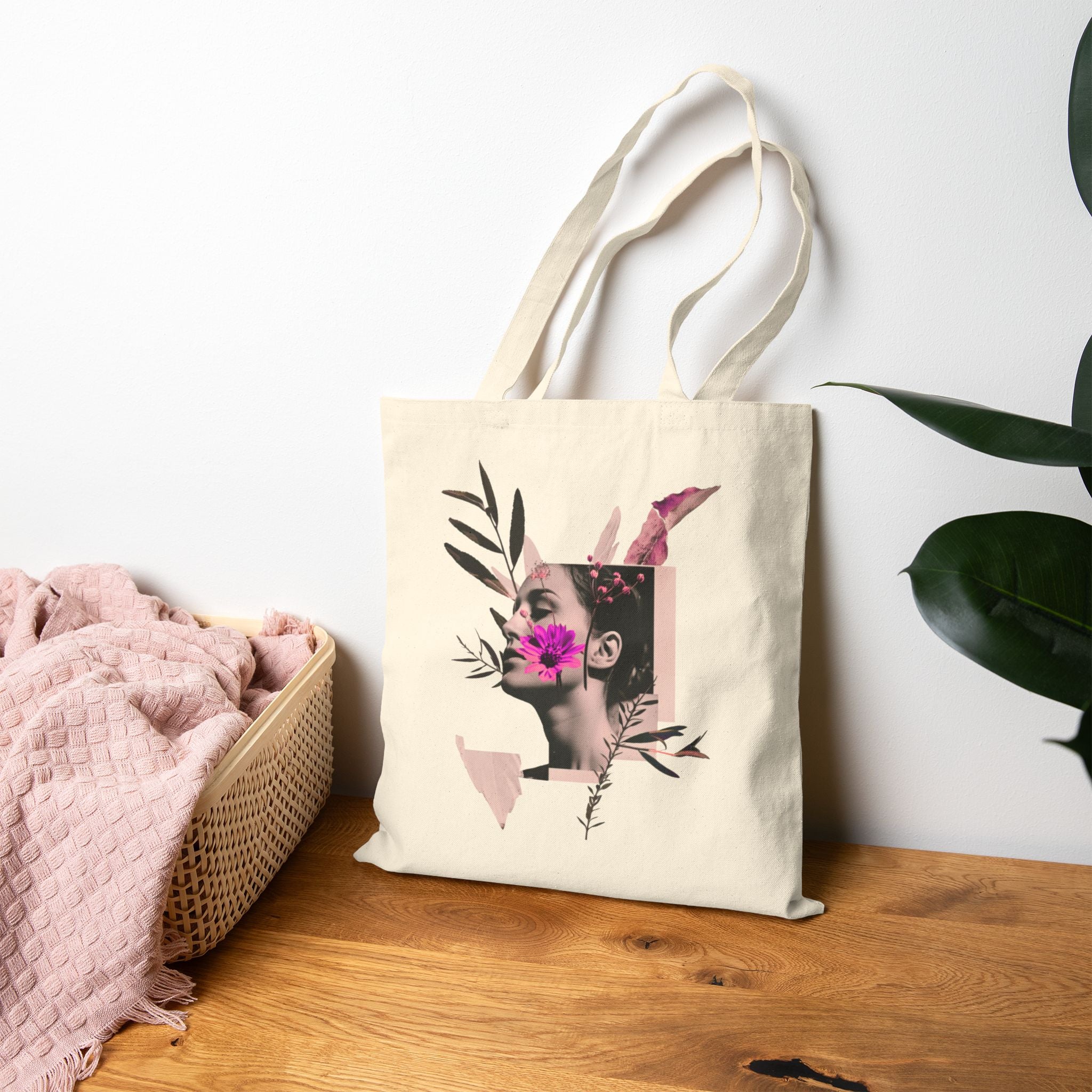 Aesthetic Floral Canvas Tote Bag 🌸 Trendy Everyday Bag