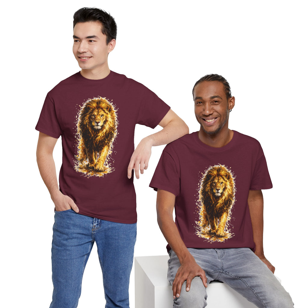 Lion Graphic T-Shirt, Majestic Walking Lion Tee, Watercolor Wildlife Shirt, Unisex Animal Graphic Tee, Lion Lover Gift, Nature Art Shirt