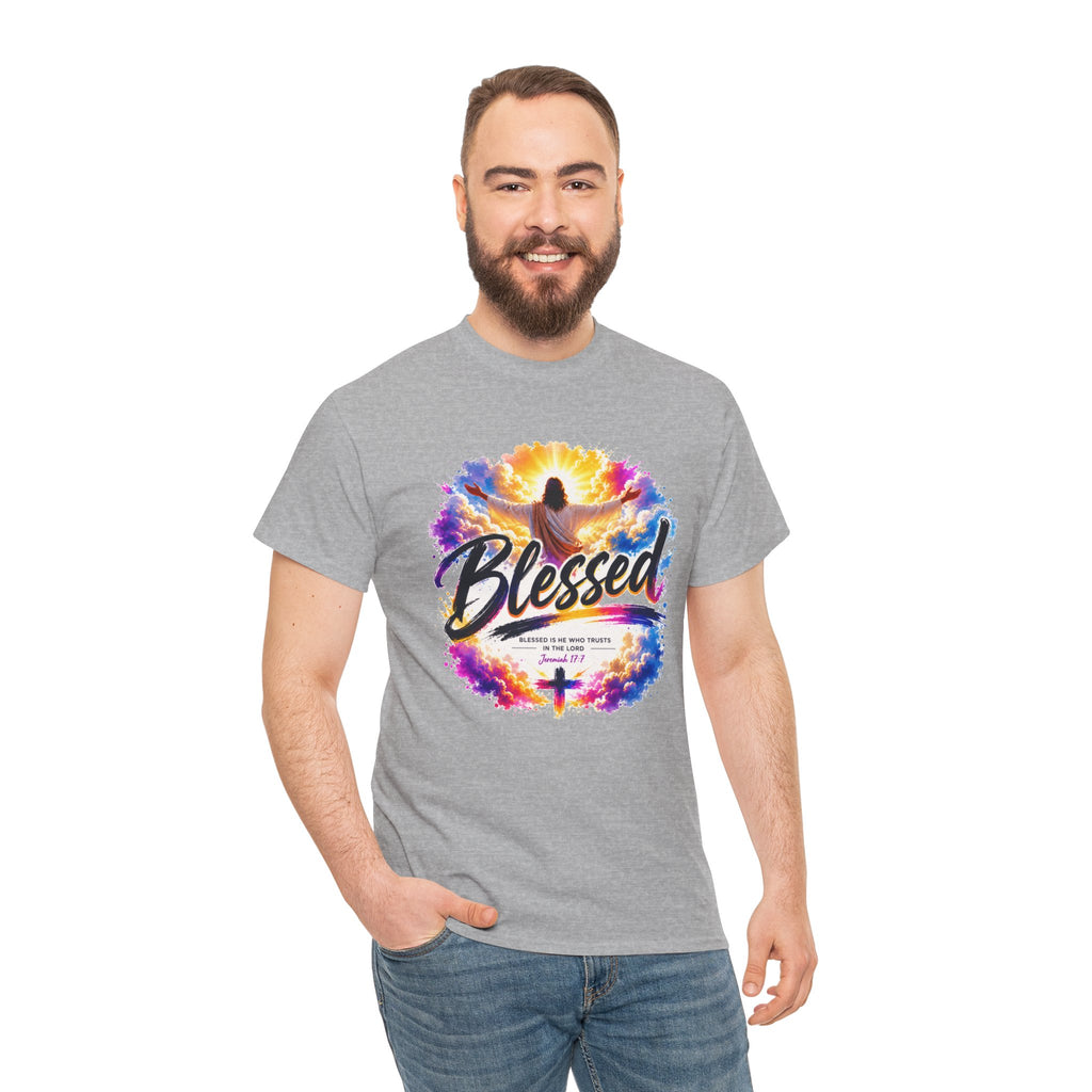 Blessed Christian T-Shirt, Faith Cross Shirt, Religious Graphic Tee, Jesus Lover Gift, Inspirational Unisex Christian Shirt