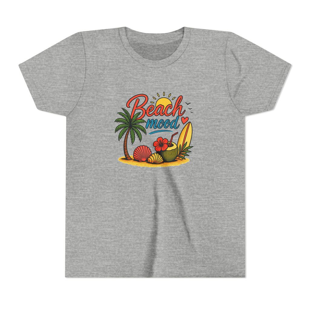 Youth T-Shirt – "Beach Mood" Surf & Palm Tree Summer Tee