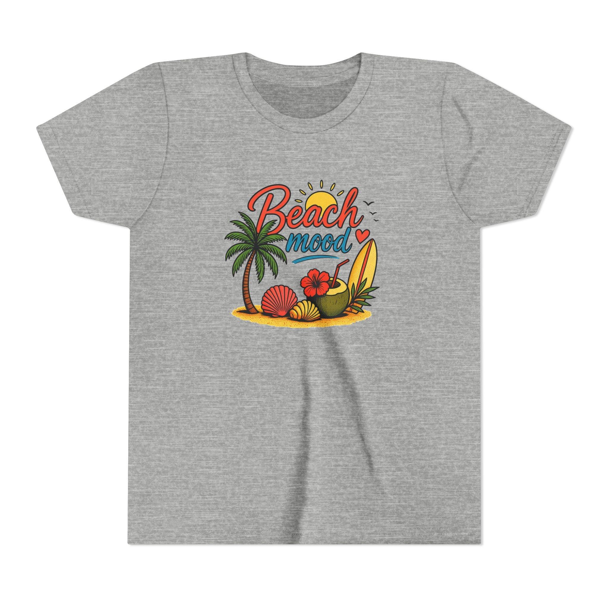 Youth T-Shirt – "Beach Mood" Surf & Palm Tree Summer Tee