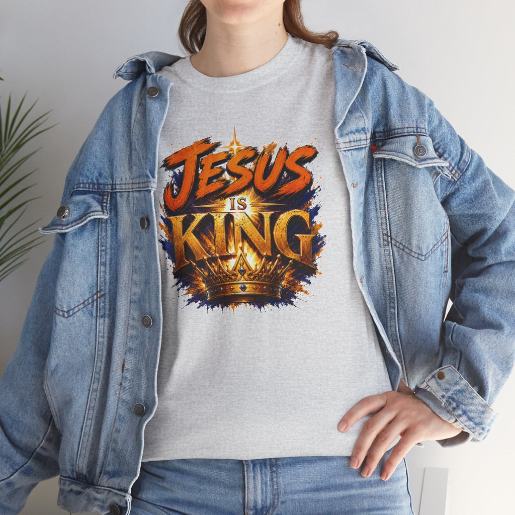 Jesus Is King Christian T-Shirt | Crown Graphic Tee | Religious Unisex Shirt | Faith Apparel | Christian Gift for Men & Women