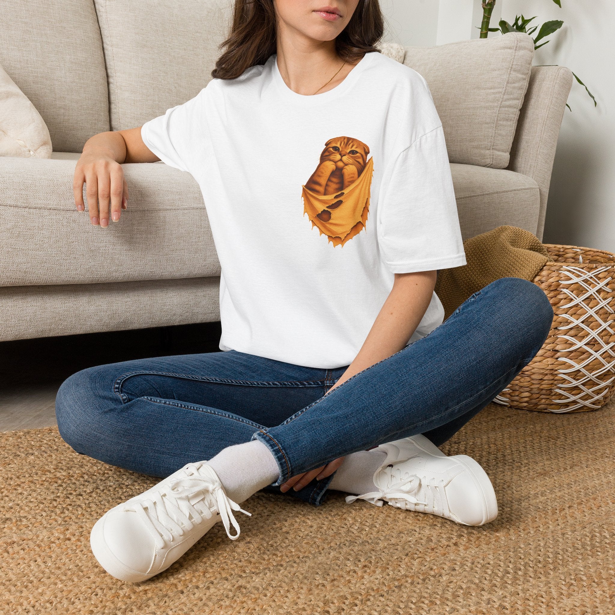 Cat in a Pocket T-Shirt — Cute Pocket Kitten Graphic Tee