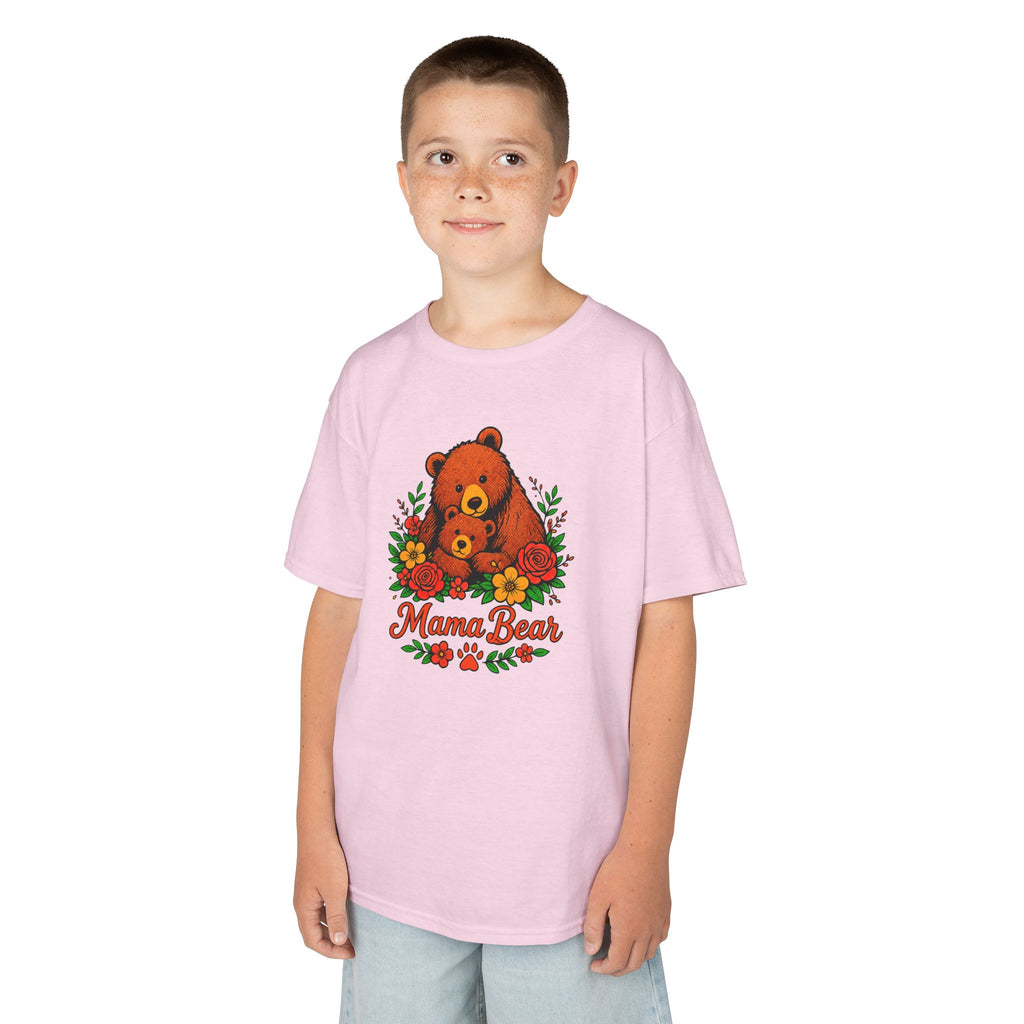 Kids T-Shirt — 'Mama Bear' Cute Floral Bear Graphic